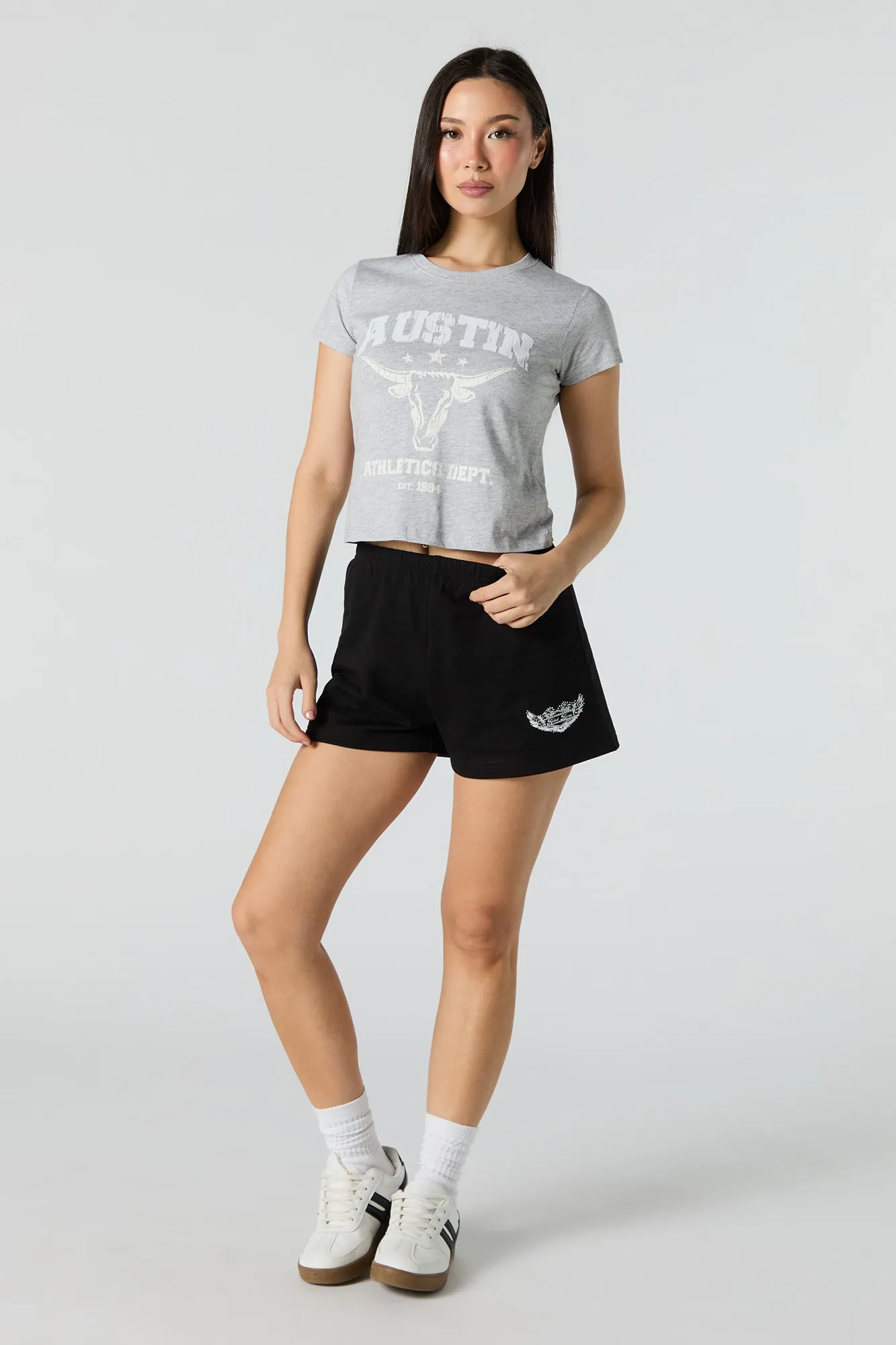T-shirt ultracourt à imprimé Austin Athletics Dept sold by Urban Planet product image thumbnail 3
