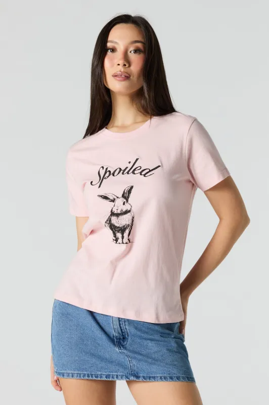 Spoiled Bunny Embroidered T-Shirt sold by Urban Planet