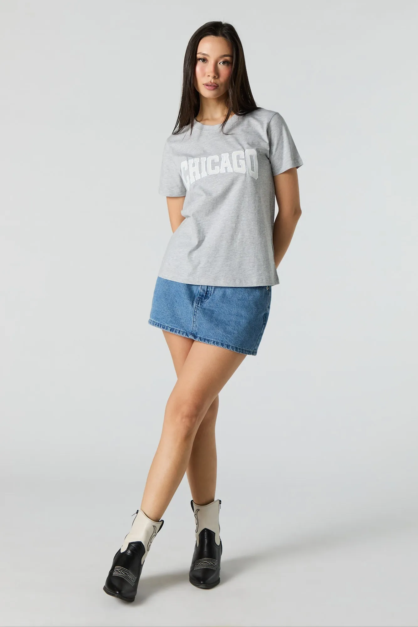 T-shirt avec motif brodé Chicago en sergé sold by Urban Planet product image thumbnail 3