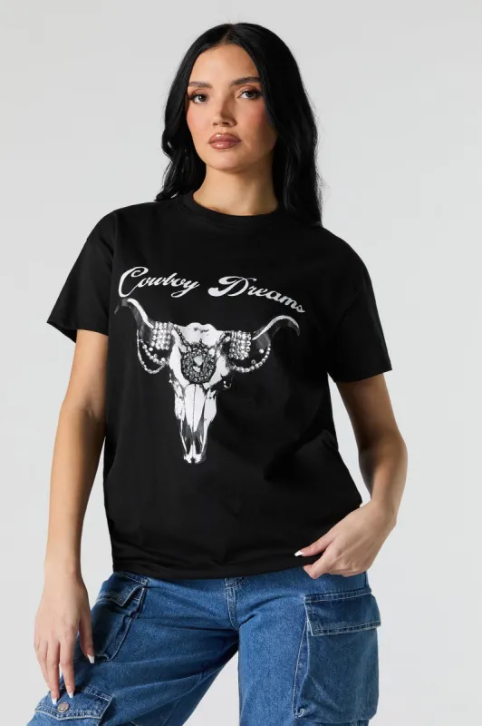 Rhinestone Cowboy Dreams Graphic T-Shirt sold by Urban Planet