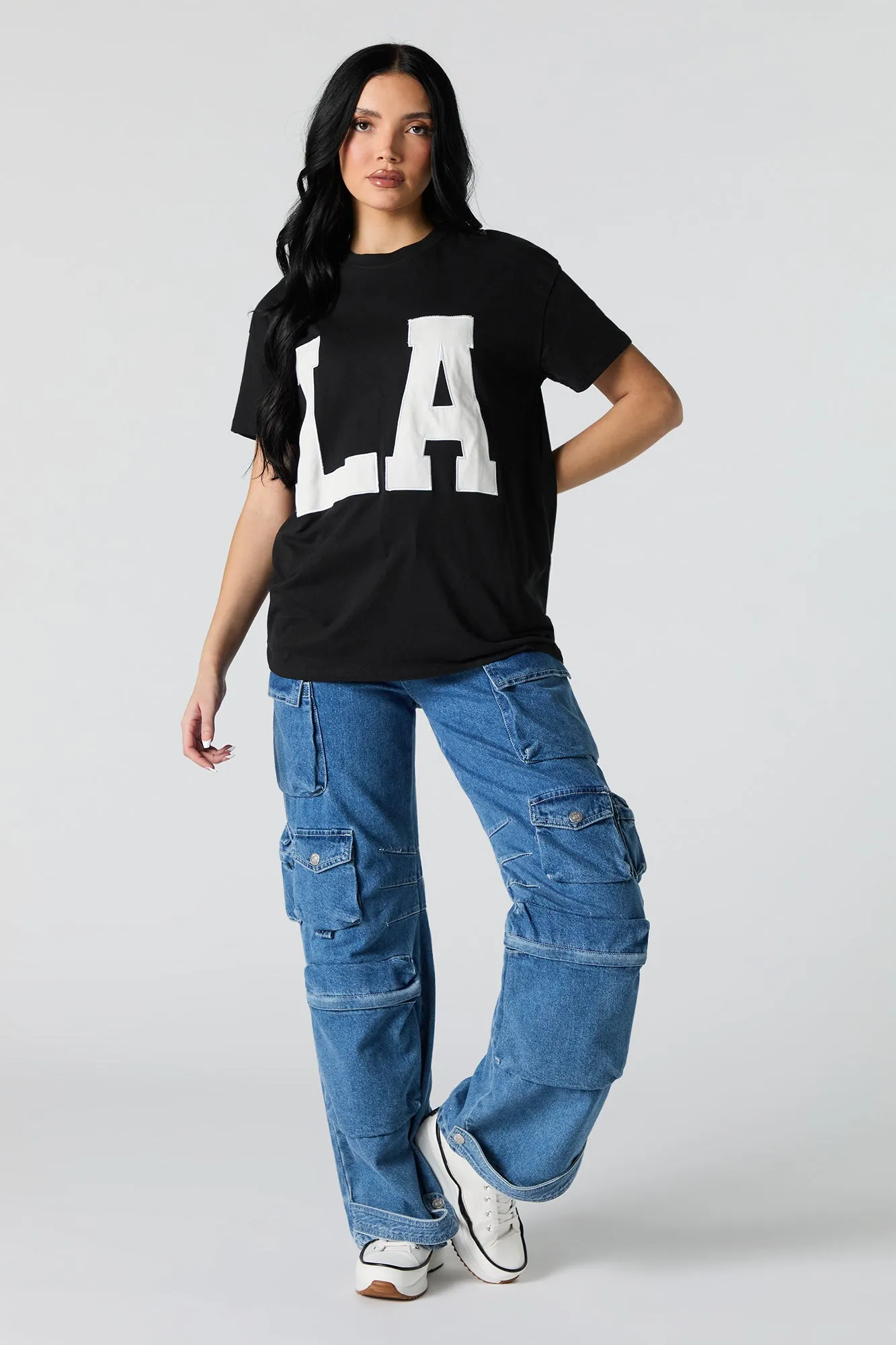 T-shirt avec motif brodé LA en sergé sold by Urban Planet product image thumbnail 3