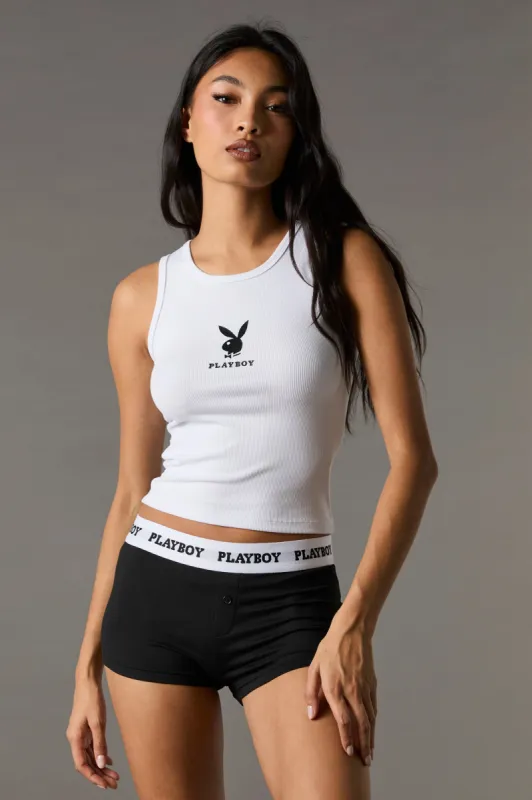 Ensemble-pyjama deux pièces camisole et short coupe garçonne à imprimé Playboy sold by Urban Planet