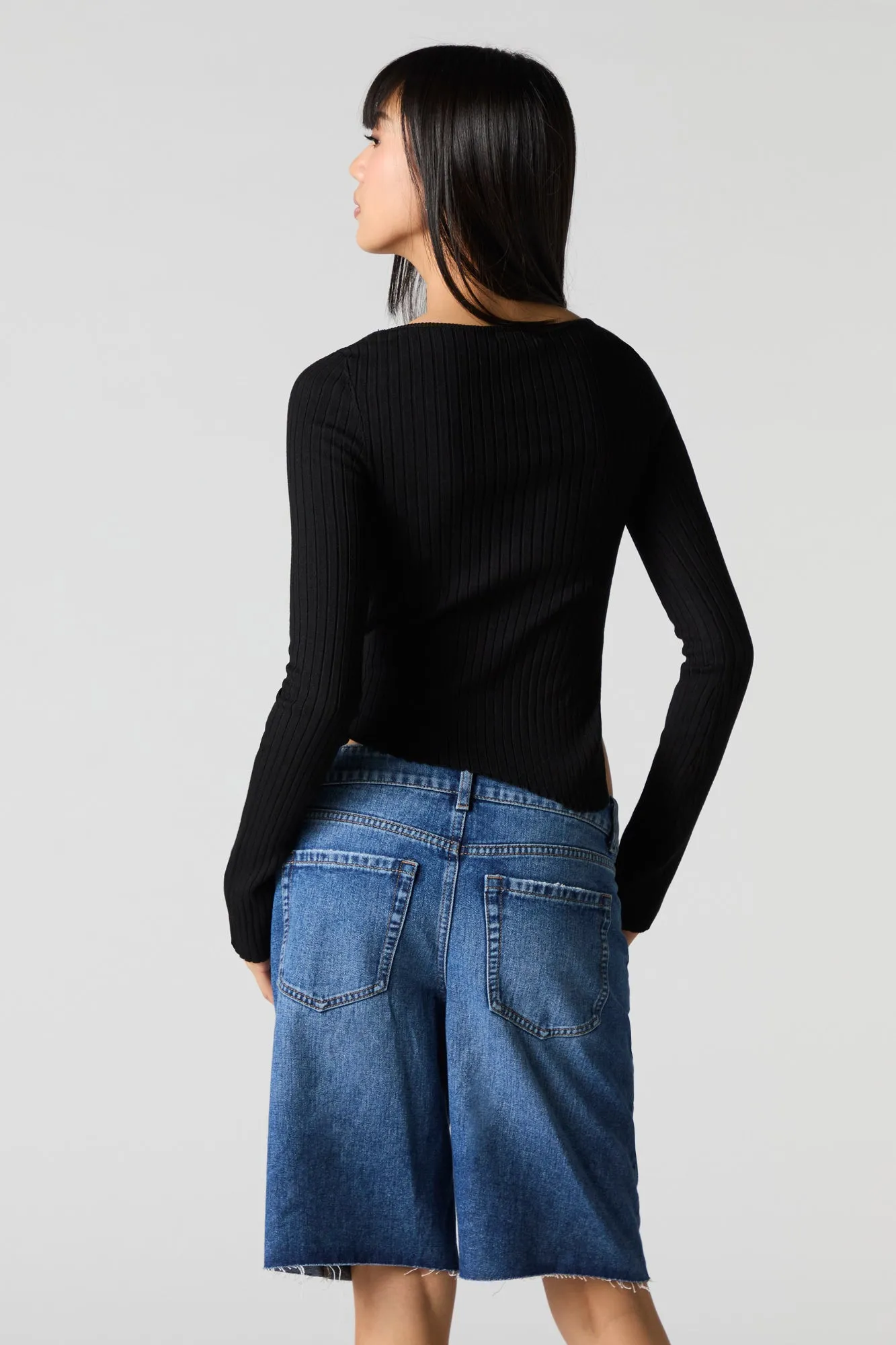 Jort ample délavé foncé avec franges sold by Urban Planet product image thumbnail 2