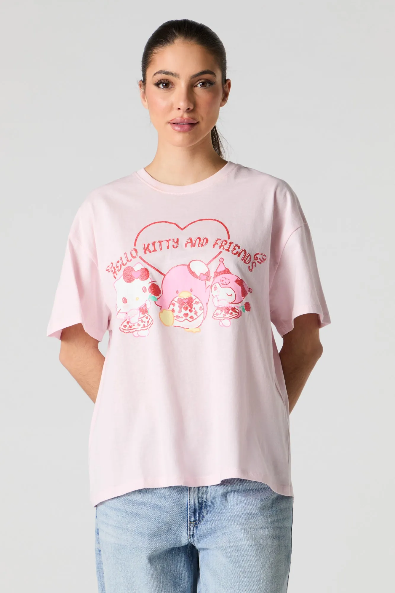 Valentines Hello Kitty and Friends Graphic Boyfriend T-Shirt sold by Urban Planet