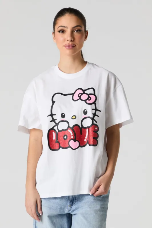T-shirt coupe garçonne à imprimé Hello Kitty Love Valentin sold by Urban Planet