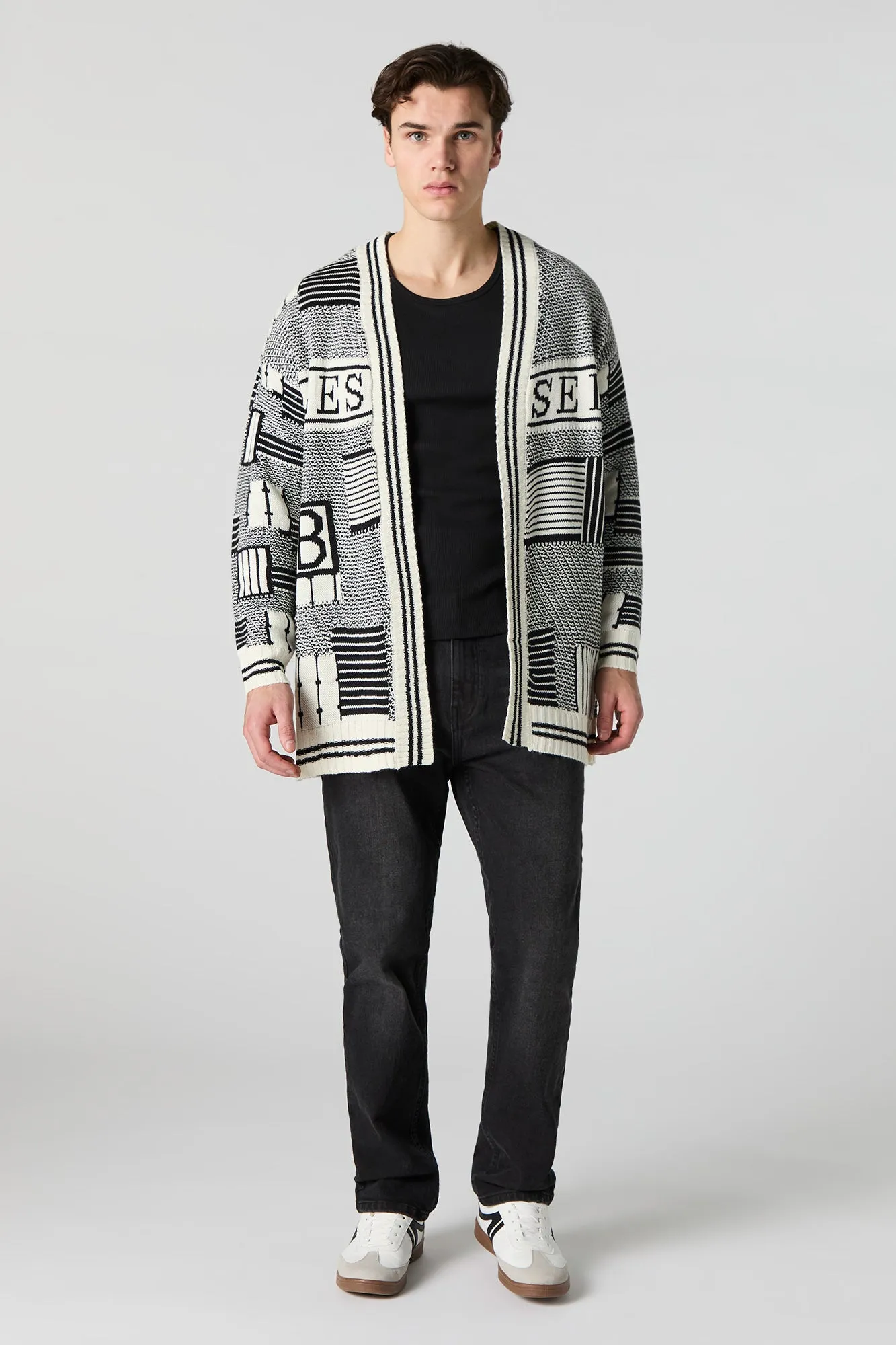 Jacquard Knit Open Front Cardigan sold by Urban Planet product image thumbnail 3