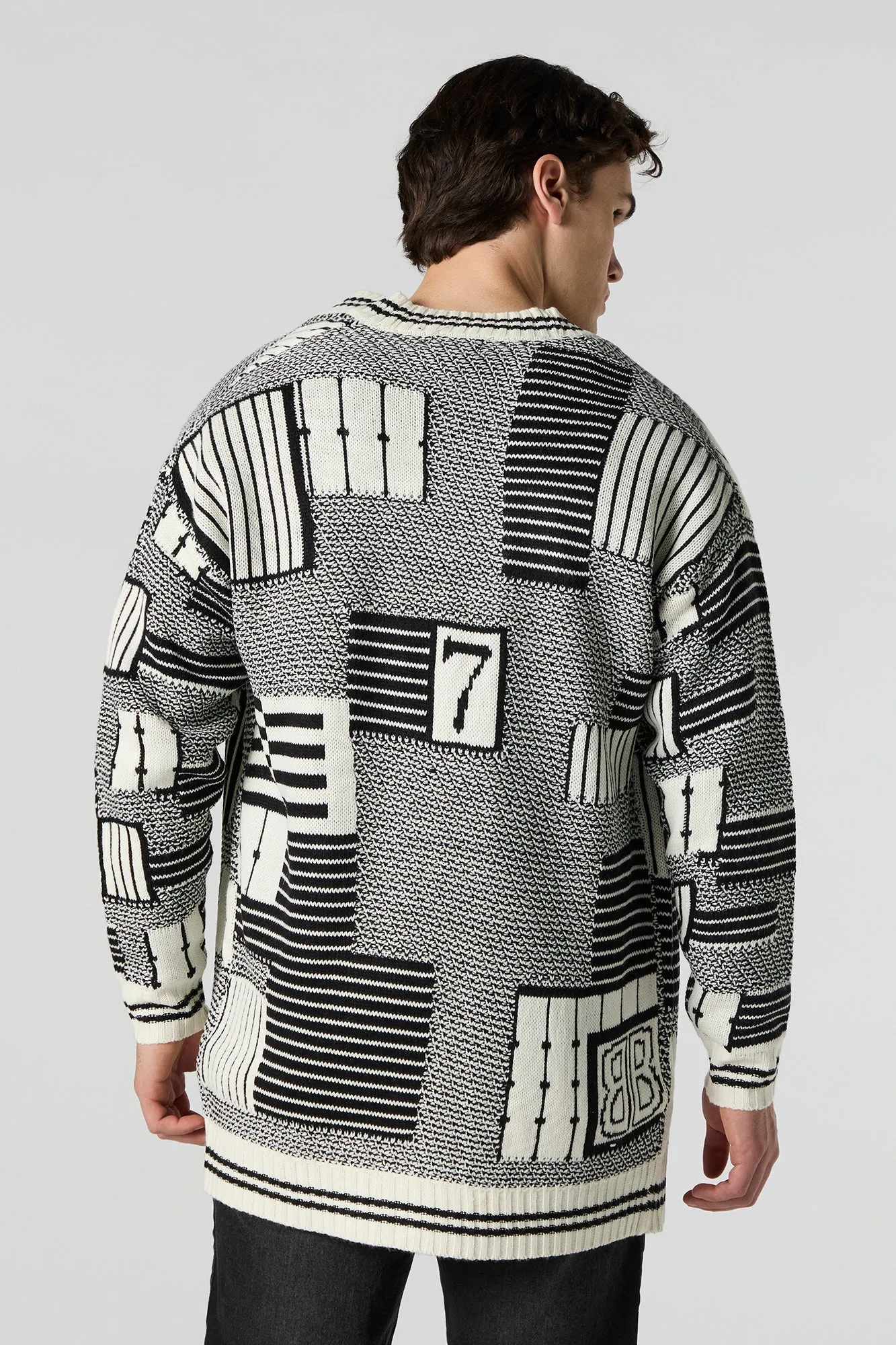 Jacquard Knit Open Front Cardigan sold by Urban Planet product image thumbnail 2