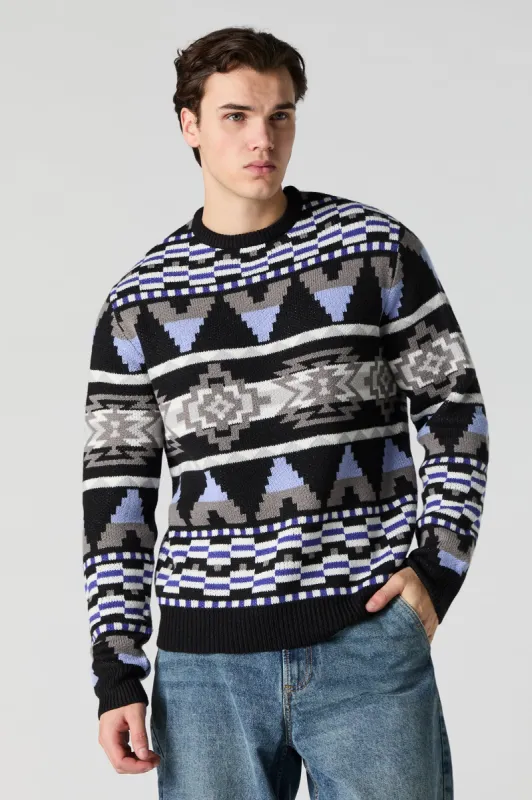 Fair Isle Jacquard Knit Sweater sold by Urban Planet