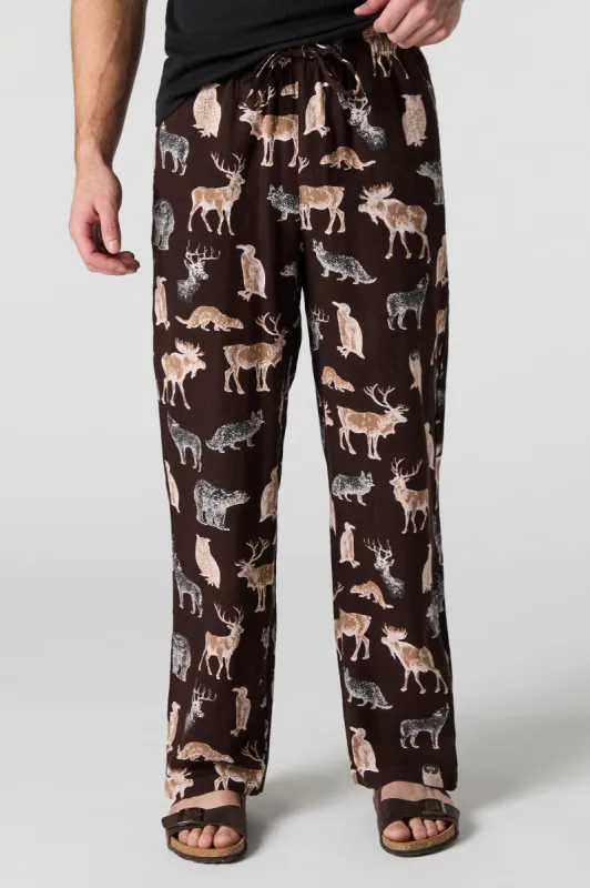 Wildlife Print Pajama Pant sold by Urban Planet