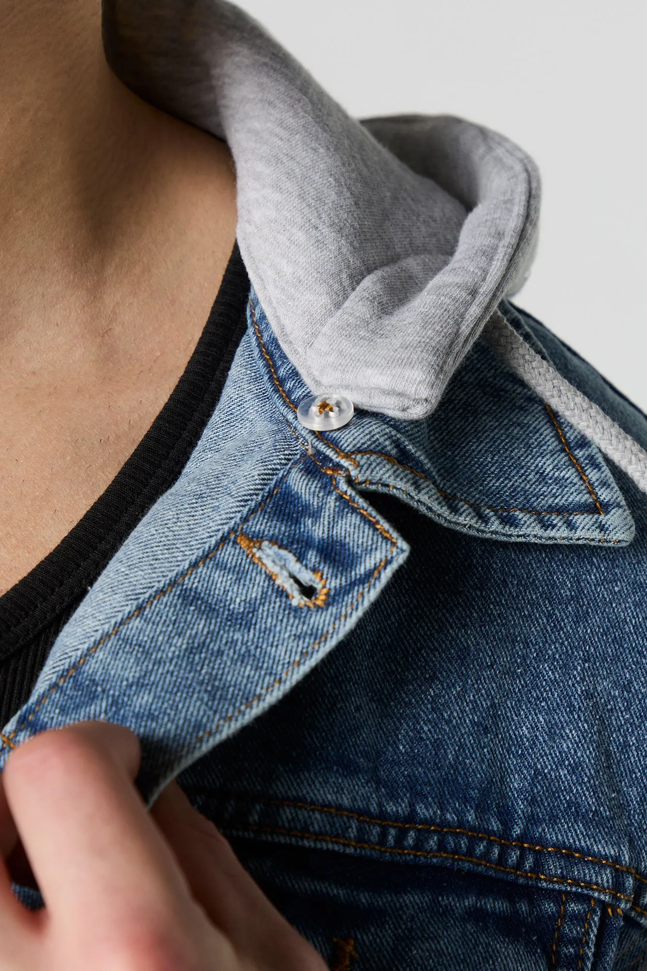 Jacket en denim à capuchon en molleton sold by Urban Planet product image thumbnail 4