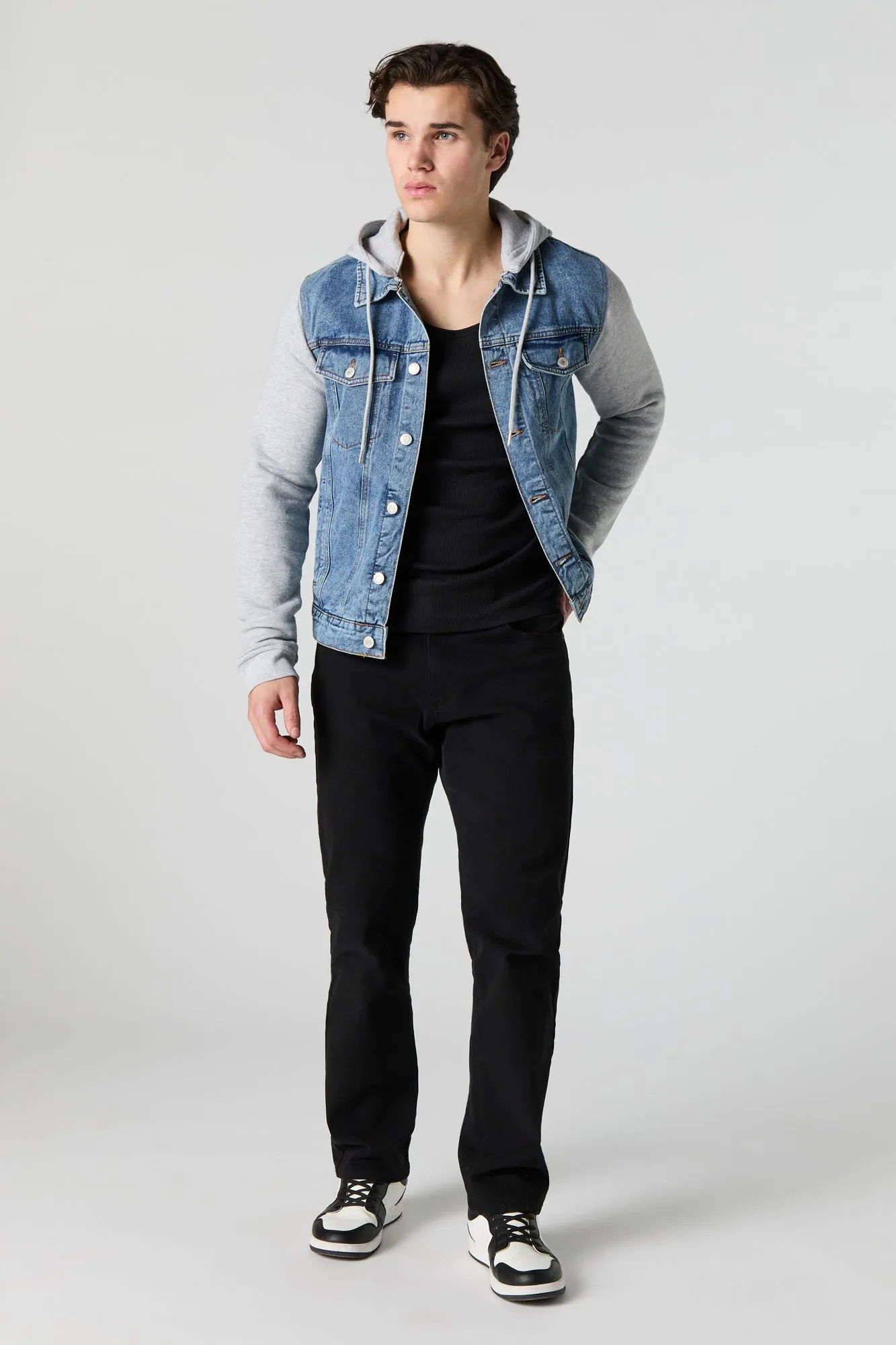 Jacket en denim à capuchon en molleton sold by Urban Planet product image thumbnail 3
