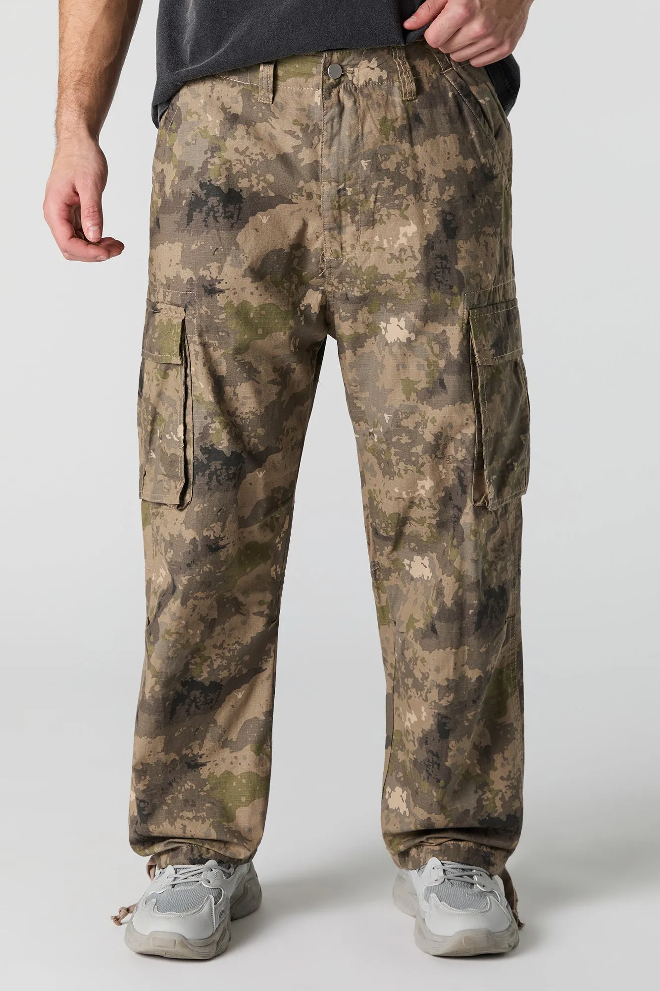 Drawstring Hem Baggy Cargo Pant sold by Urban Planet
