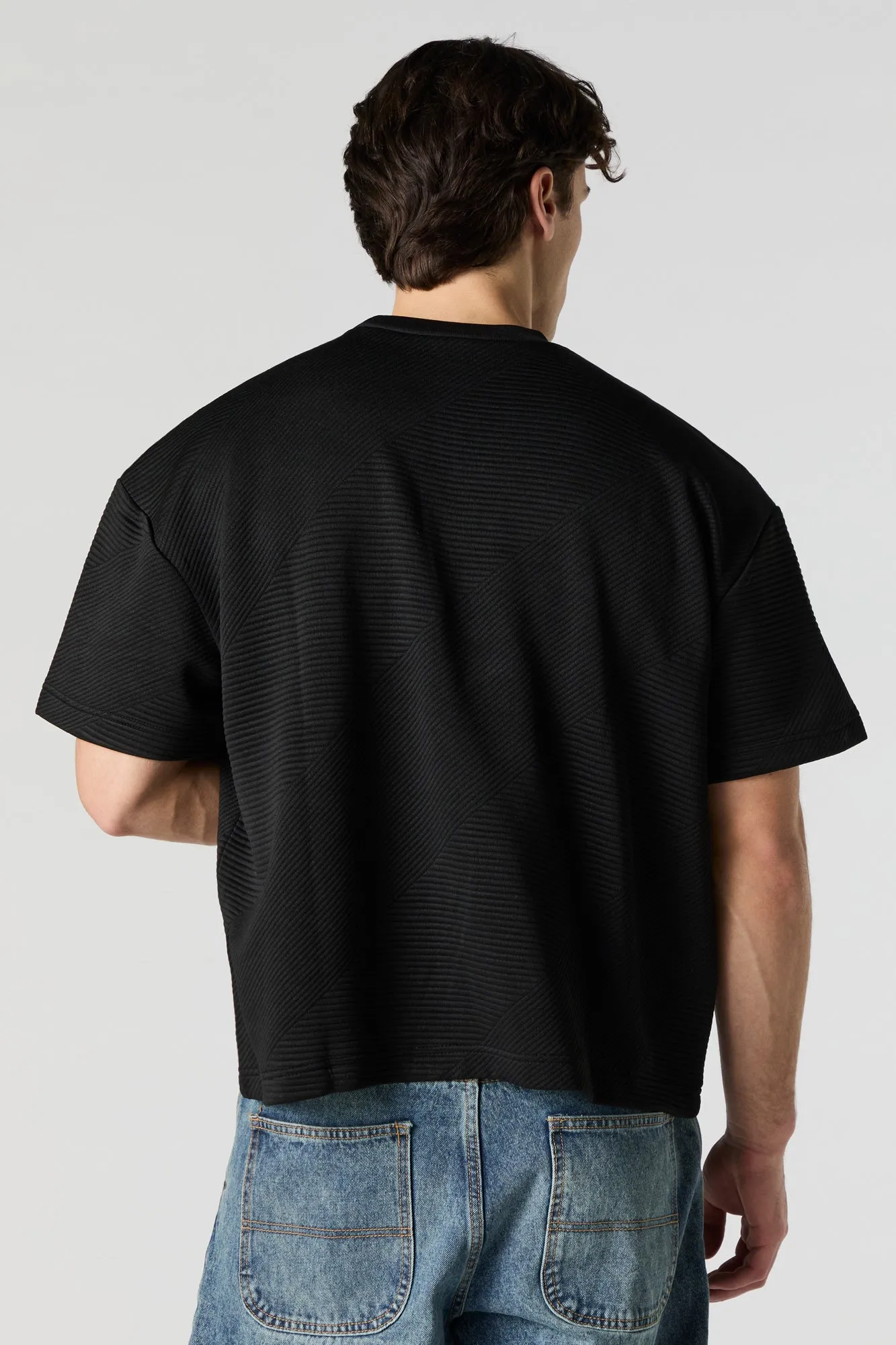 Ribbed Textured Relaxed T-Shirt sold by Urban Planet product image thumbnail 5