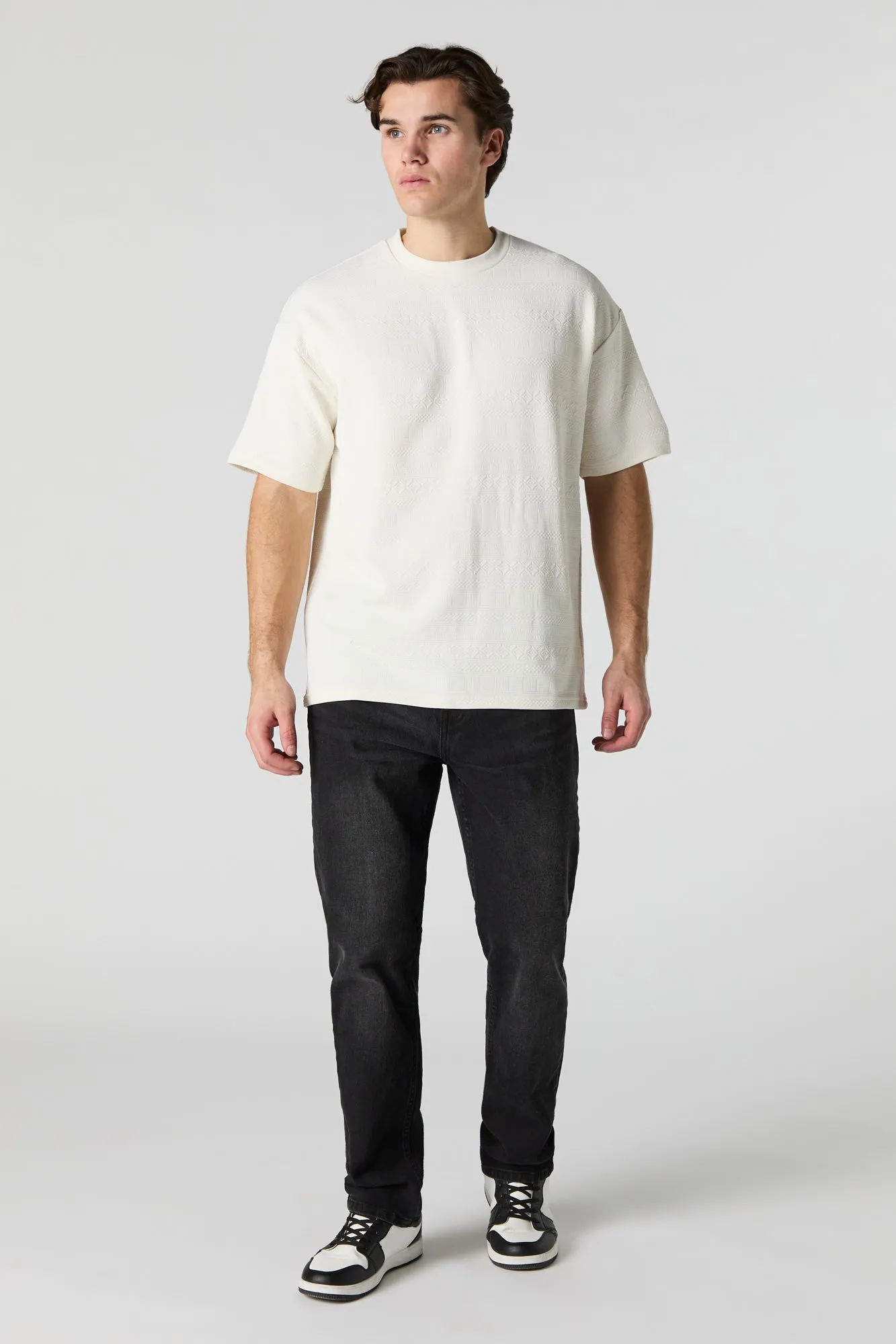 Geo Textured Relaxed T-Shirt sold by Urban Planet product image thumbnail 3