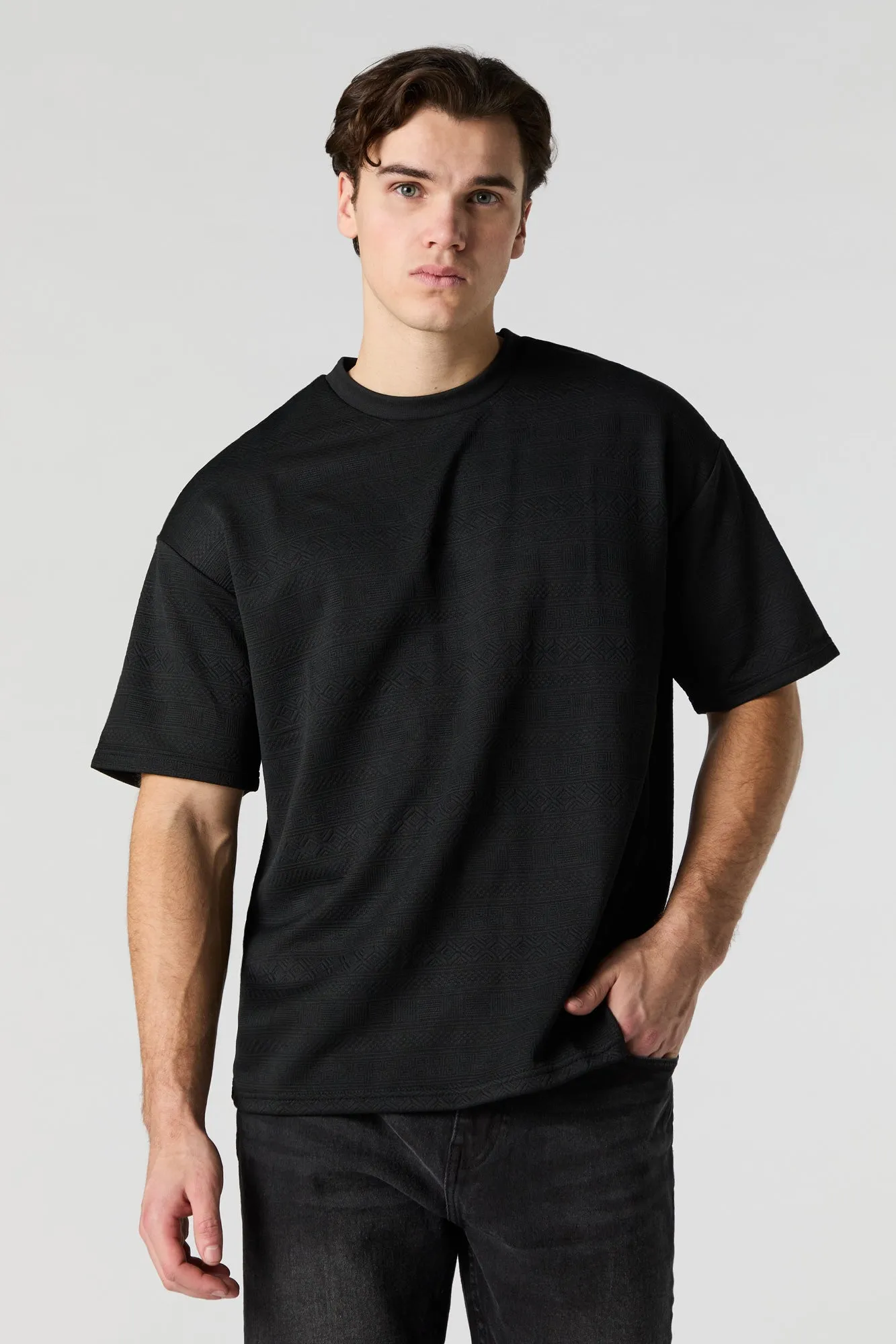 Geo Textured Relaxed T-Shirt sold by Urban Planet product image thumbnail 4