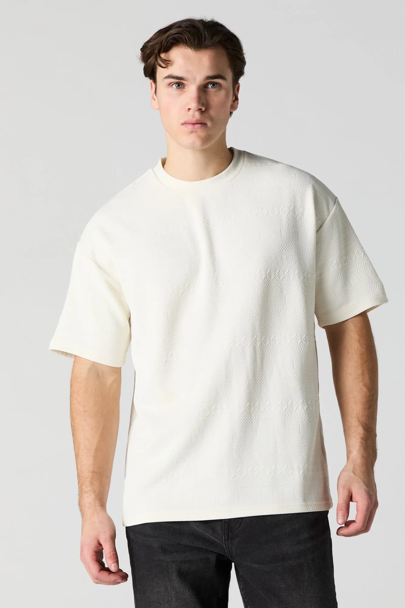Geo Textured Relaxed T-Shirt sold by Urban Planet