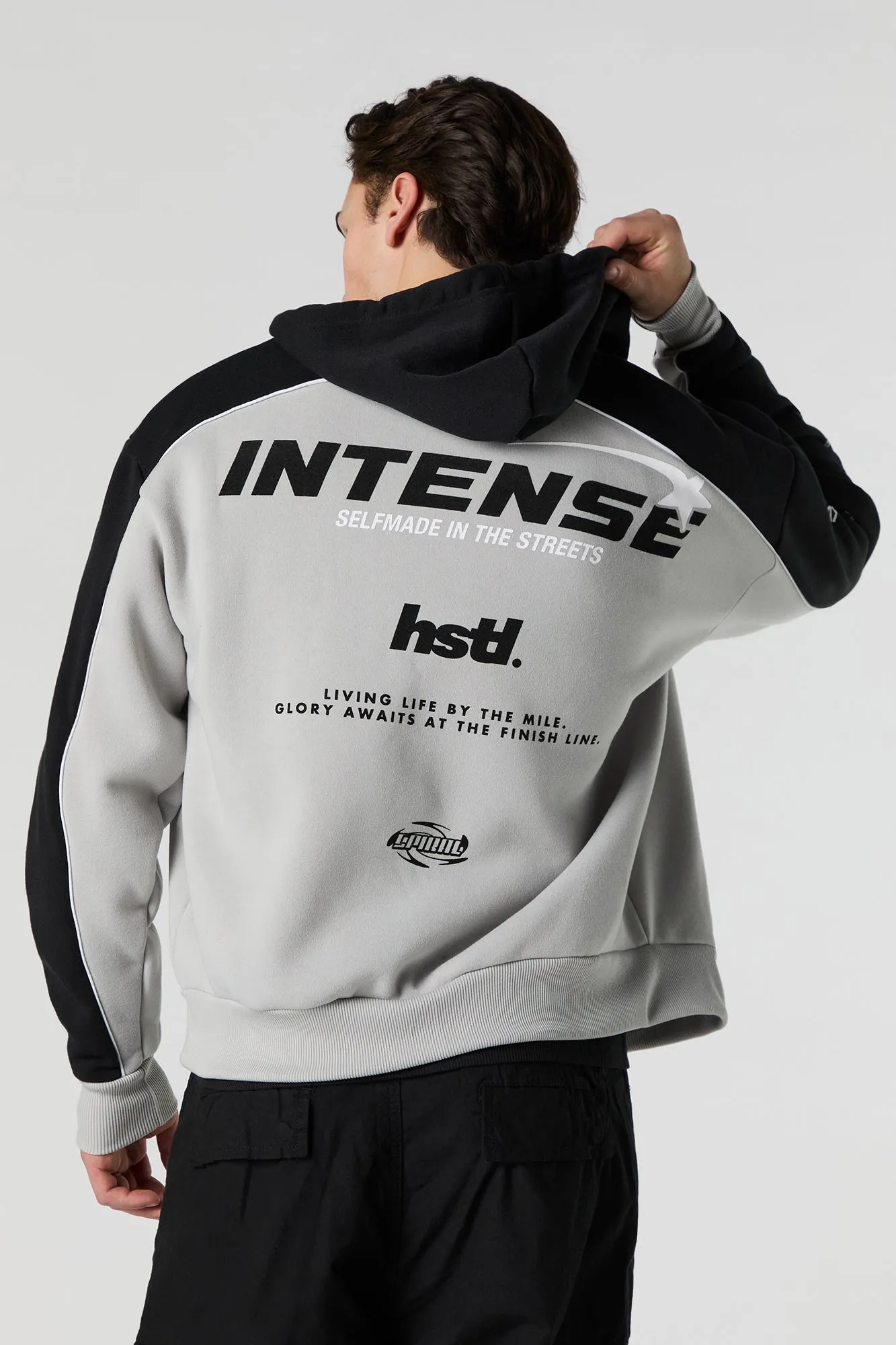 Racing Graphic Fleece Zip-Up Hoodie sold by Urban Planet product image thumbnail 2