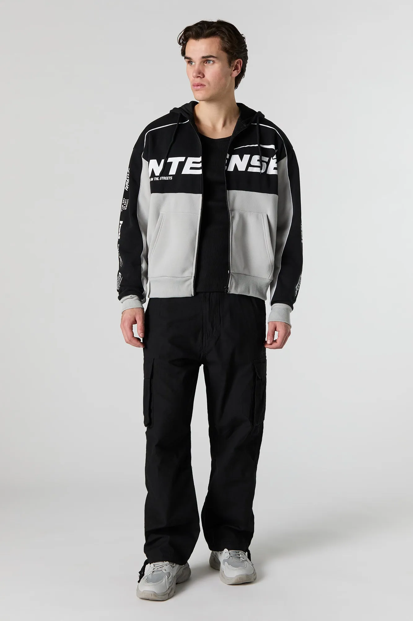 Racing Graphic Fleece Zip-Up Hoodie sold by Urban Planet product image thumbnail 3