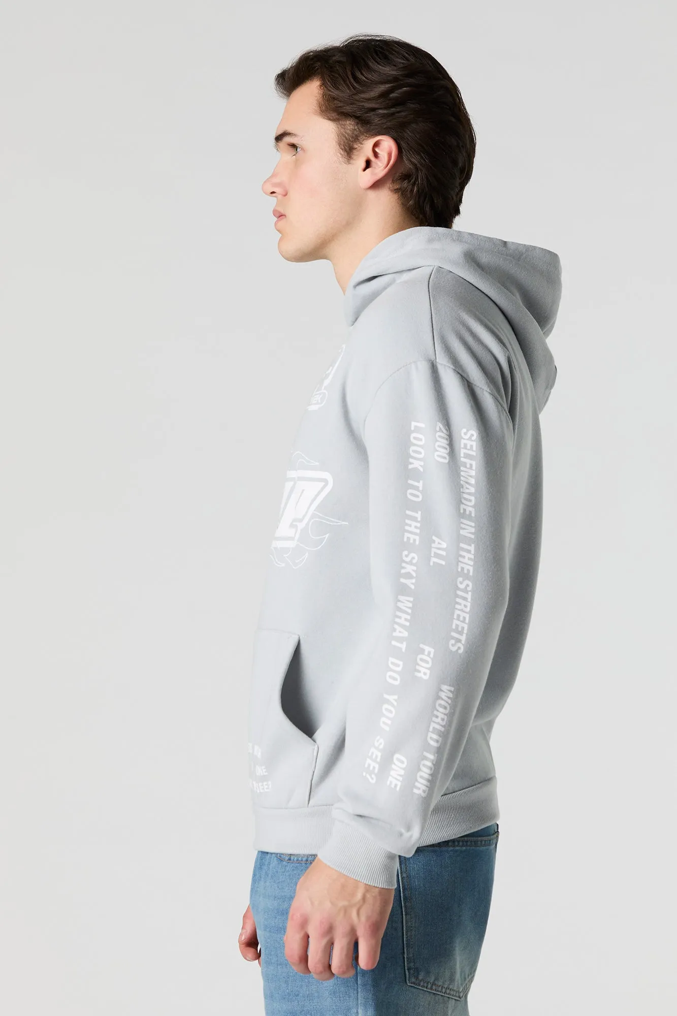 Racing Graphic Embroidered Fleece Hoodie sold by Urban Planet product image thumbnail 4