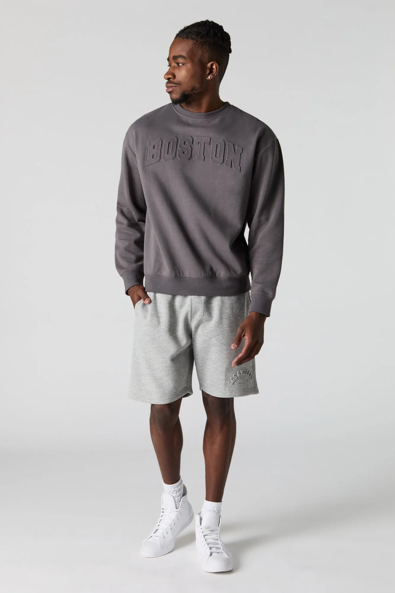 City Embossed Fleece Short sold by Urban Planet product image thumbnail 5