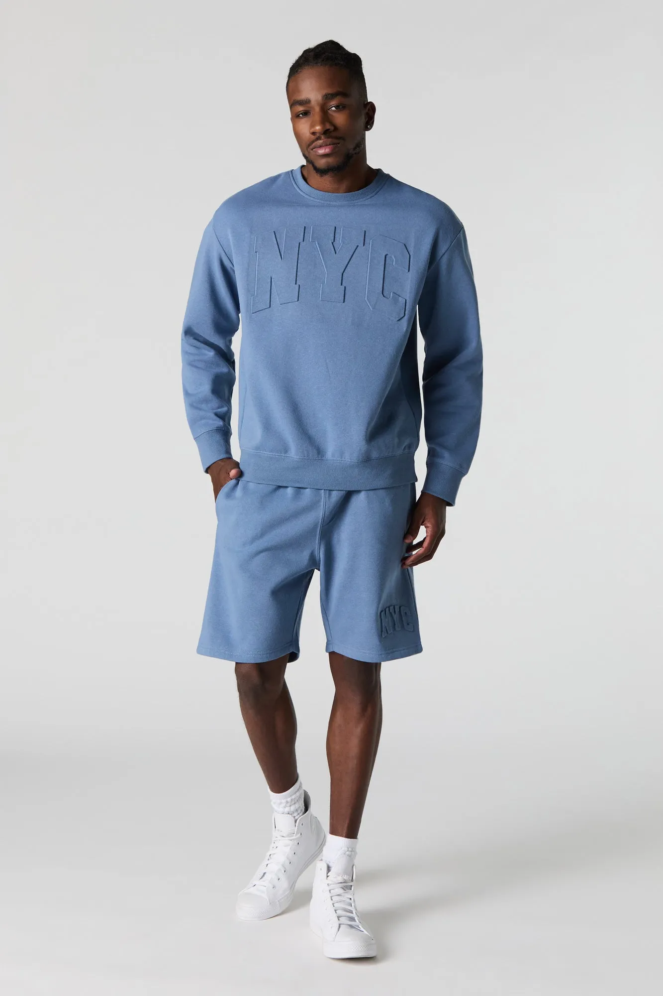 City Embossed Fleece Sweatshirt sold by Urban Planet product image thumbnail 3