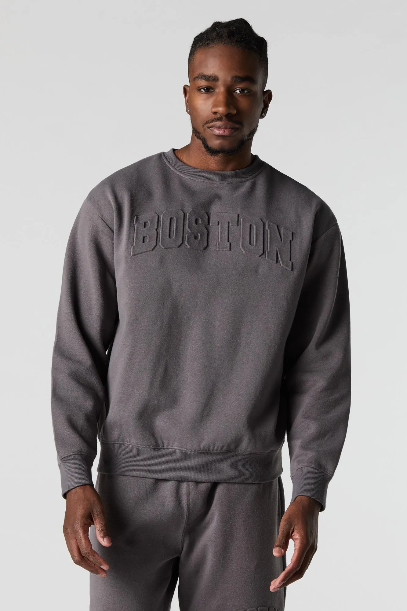 City Embossed Fleece Sweatshirt sold by Urban Planet product image thumbnail 4