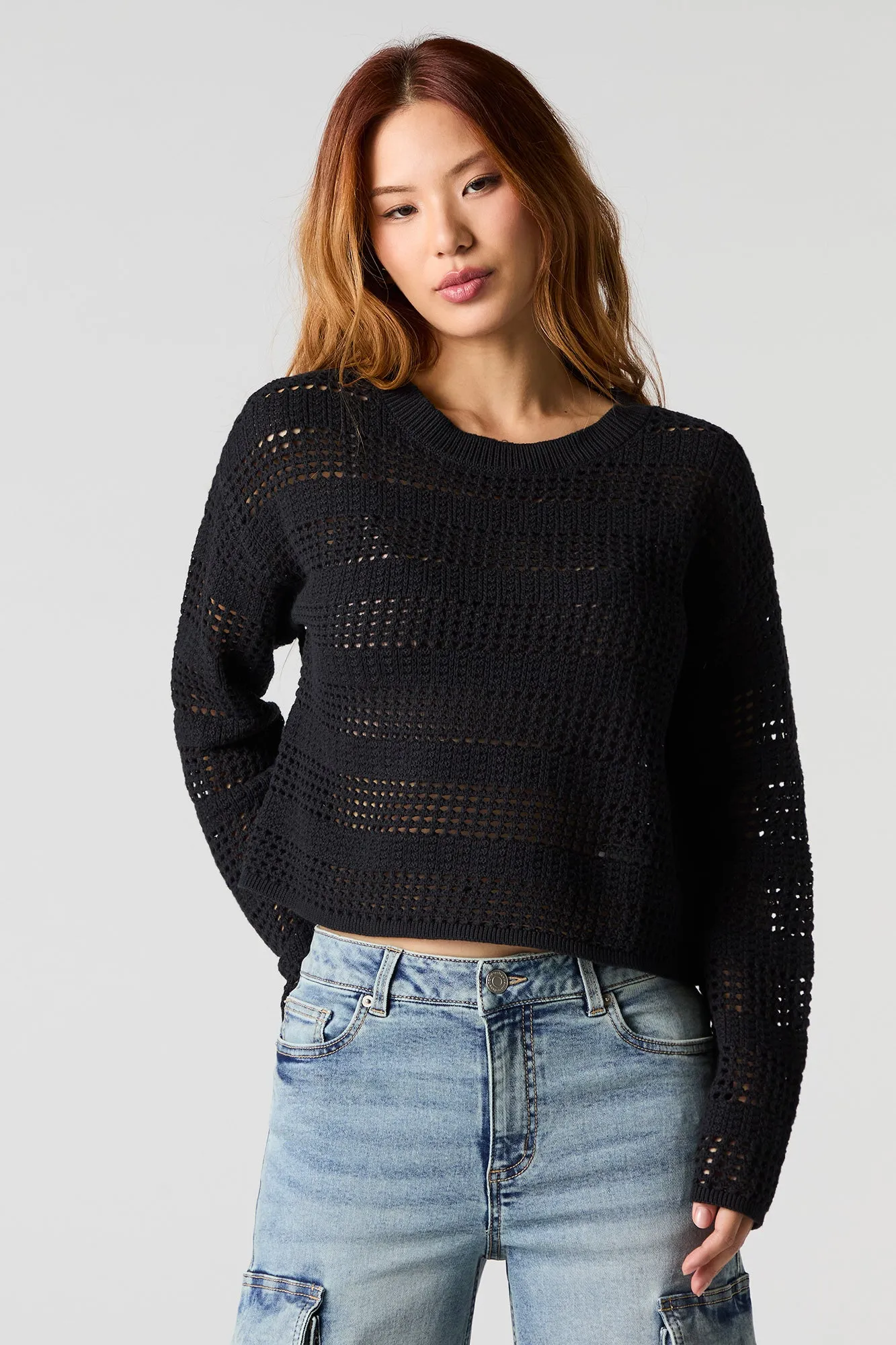 Chandail en tricot ouvert ras du cou sold by Urban Planet product image thumbnail 4