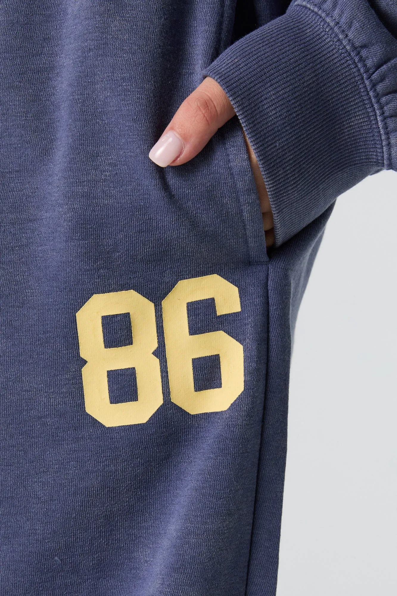 Graphic Washed Wide Leg Fleece Sweatpant sold by Urban Planet product image thumbnail 4