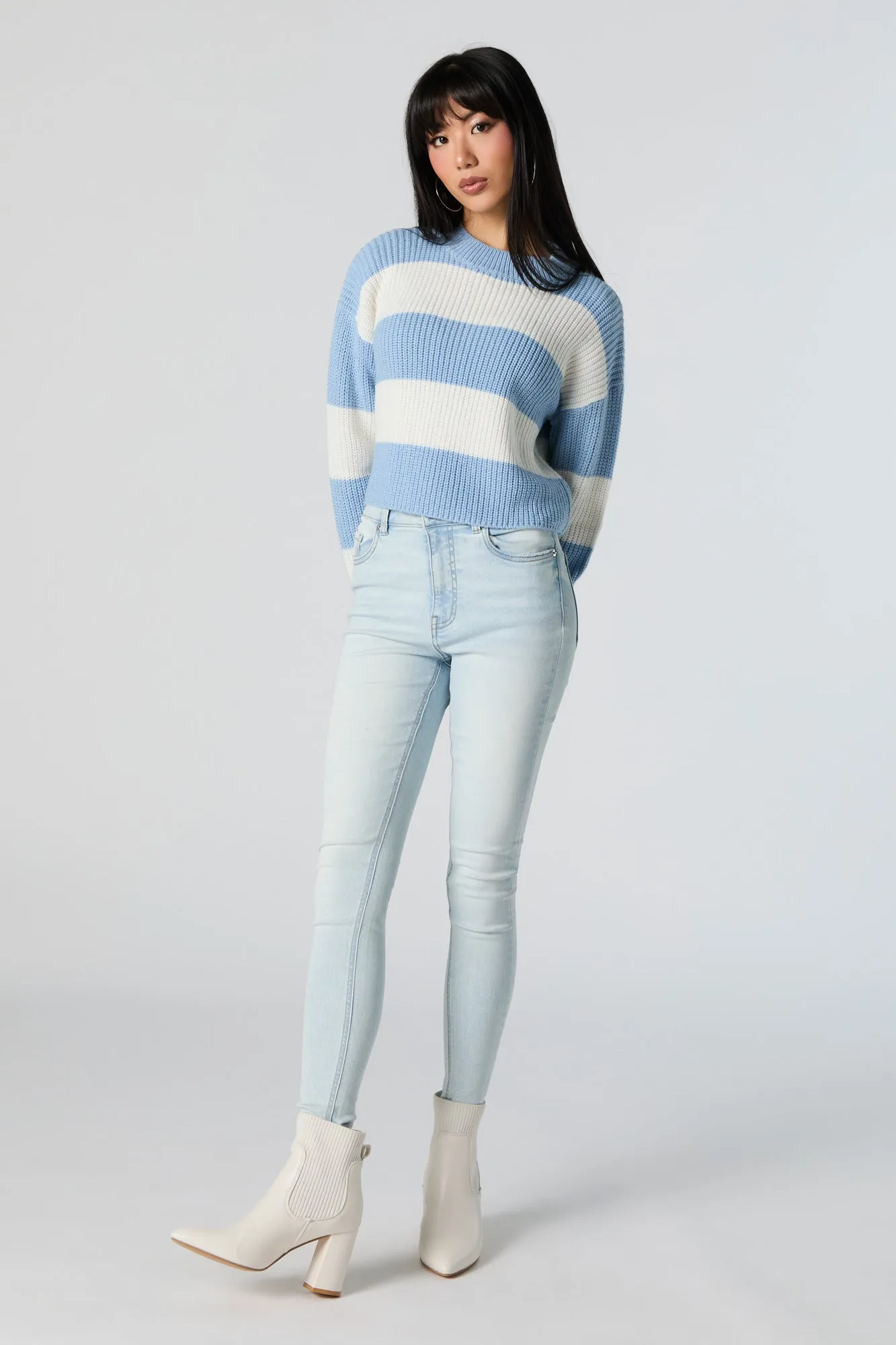 Striped Crew Neck Knit Sweater sold by Urban Planet product image thumbnail 3
