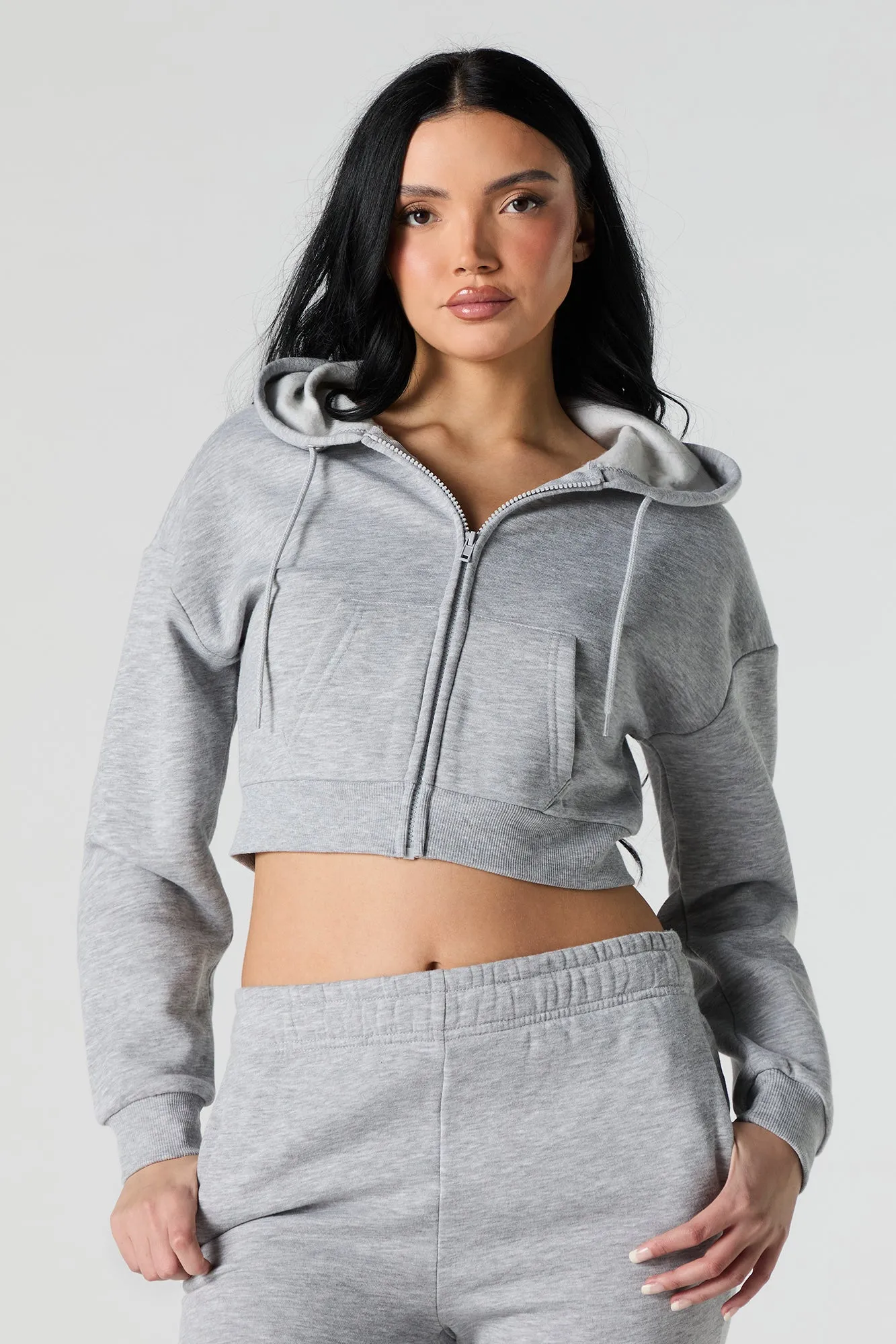 Zip-Up Crop Hoodie sold by Urban Planet