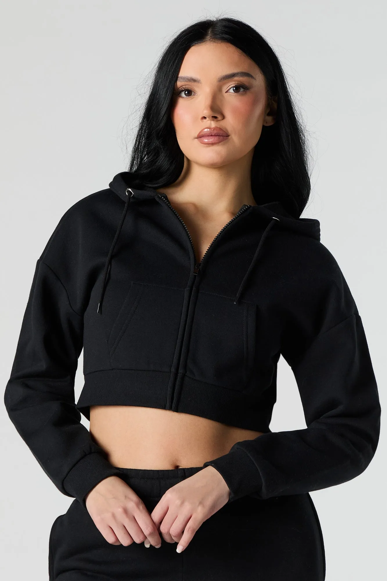 Zip-Up Crop Hoodie sold by Urban Planet product image thumbnail 4