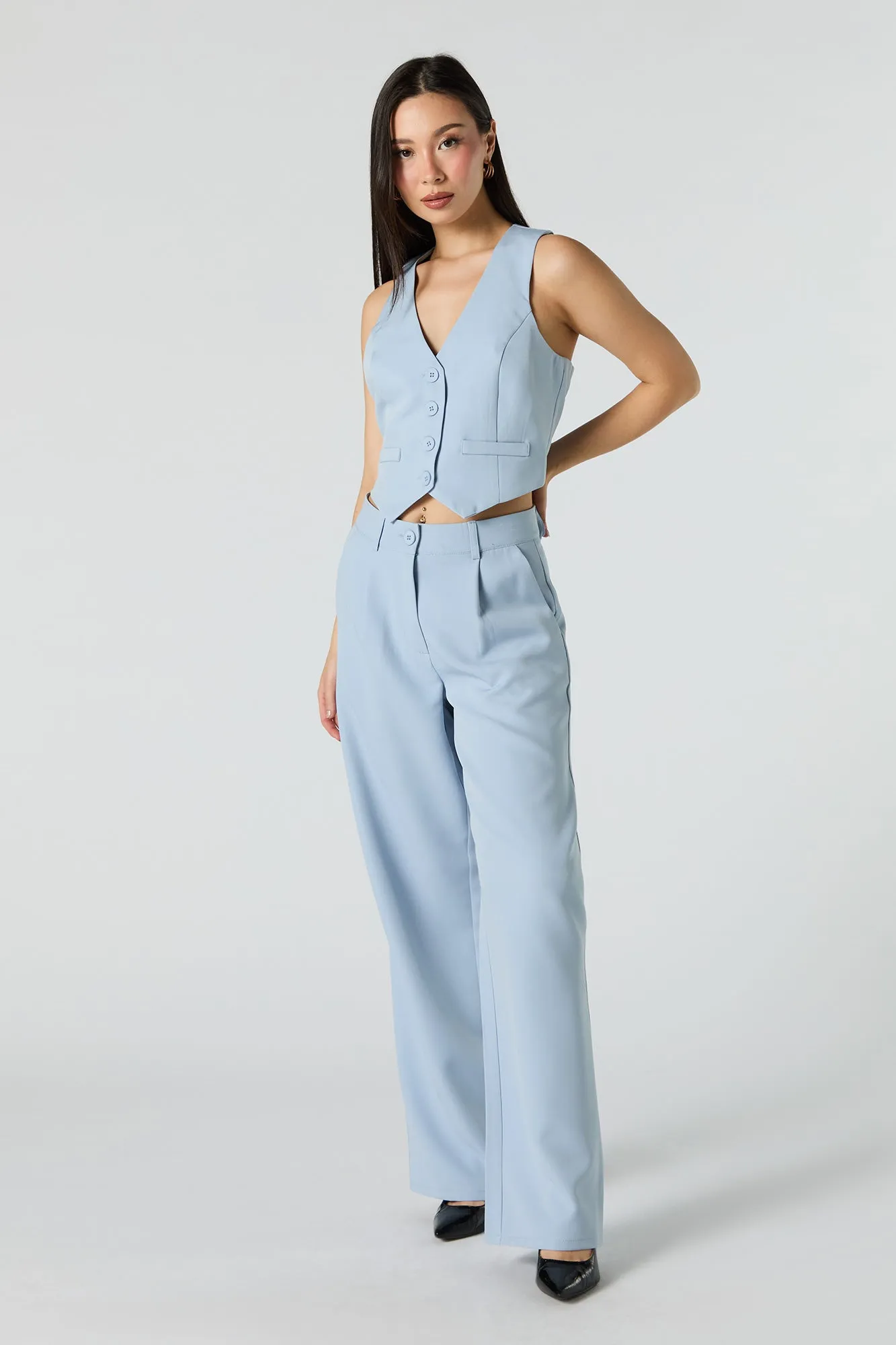 Cropped Button-Up Vest sold by Urban Planet product image thumbnail 3