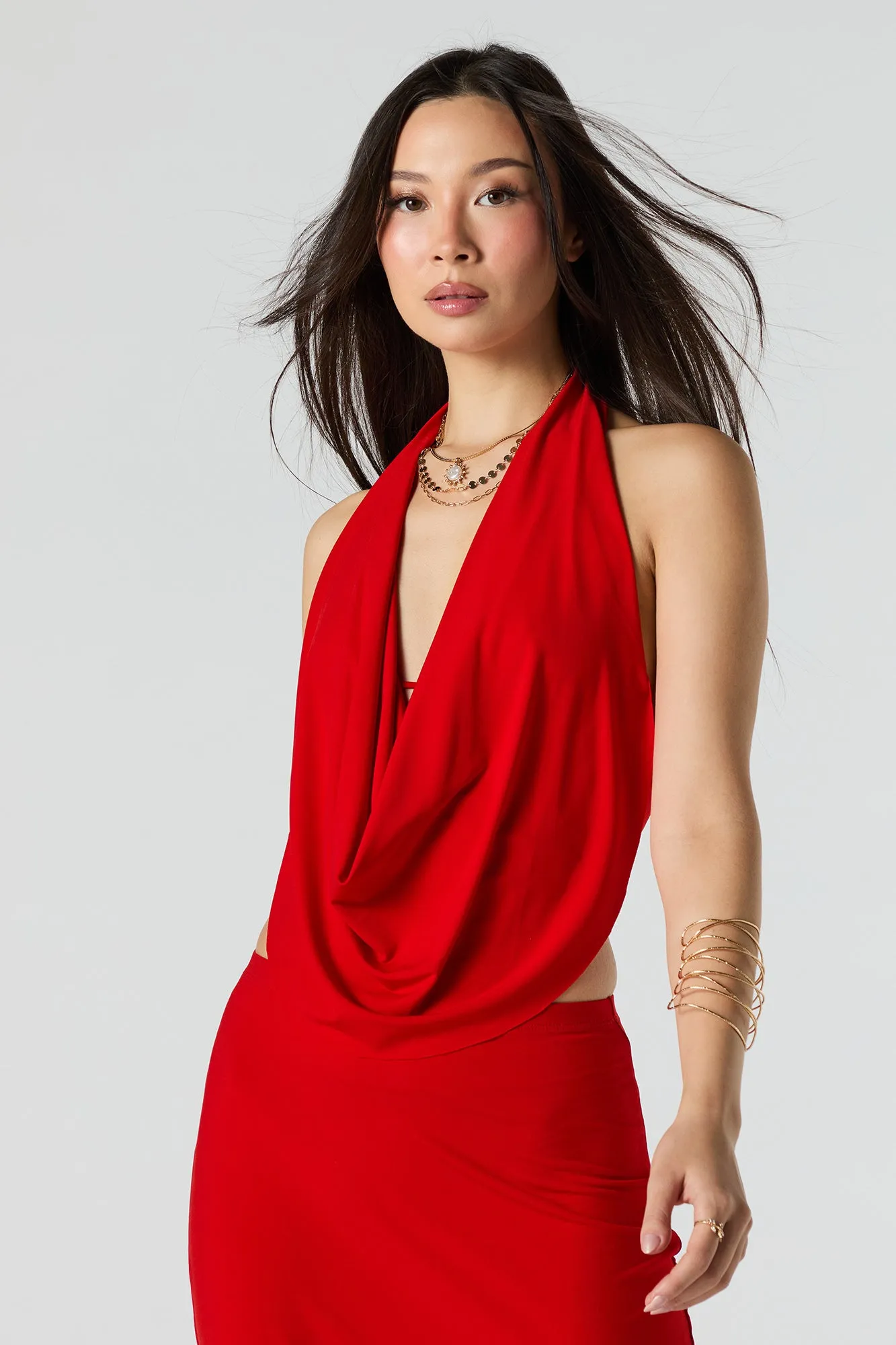 Cowl Halter Neck Tank sold by Urban Planet