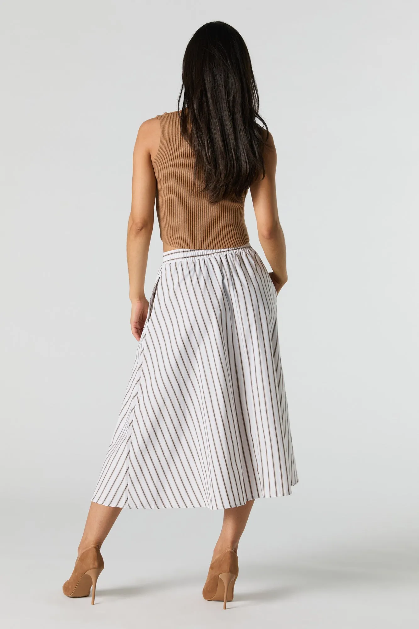Poplin Striped Midi Skirt sold by Urban Planet product image thumbnail 2