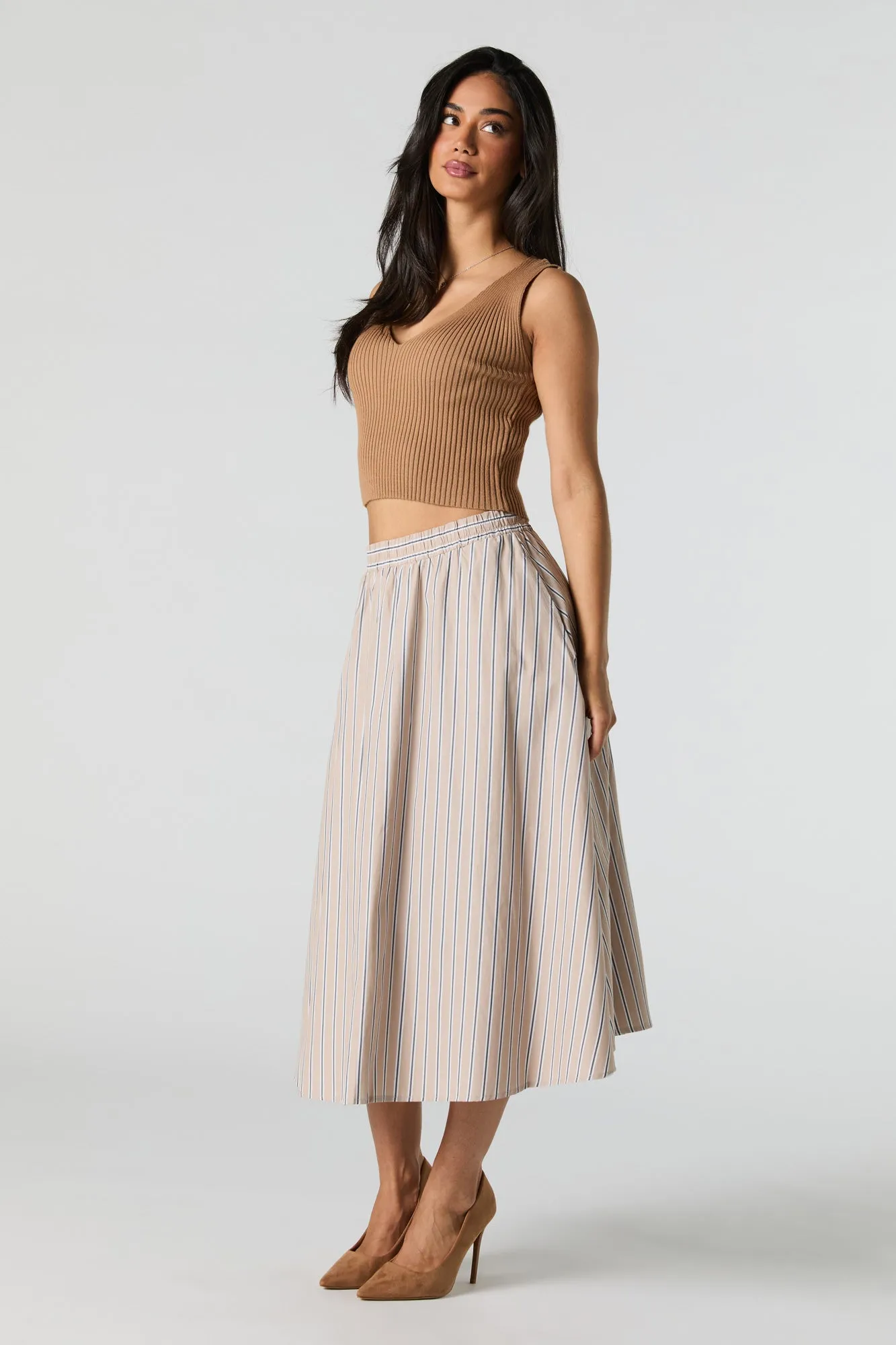 Poplin Striped Midi Skirt sold by Urban Planet product image thumbnail 4
