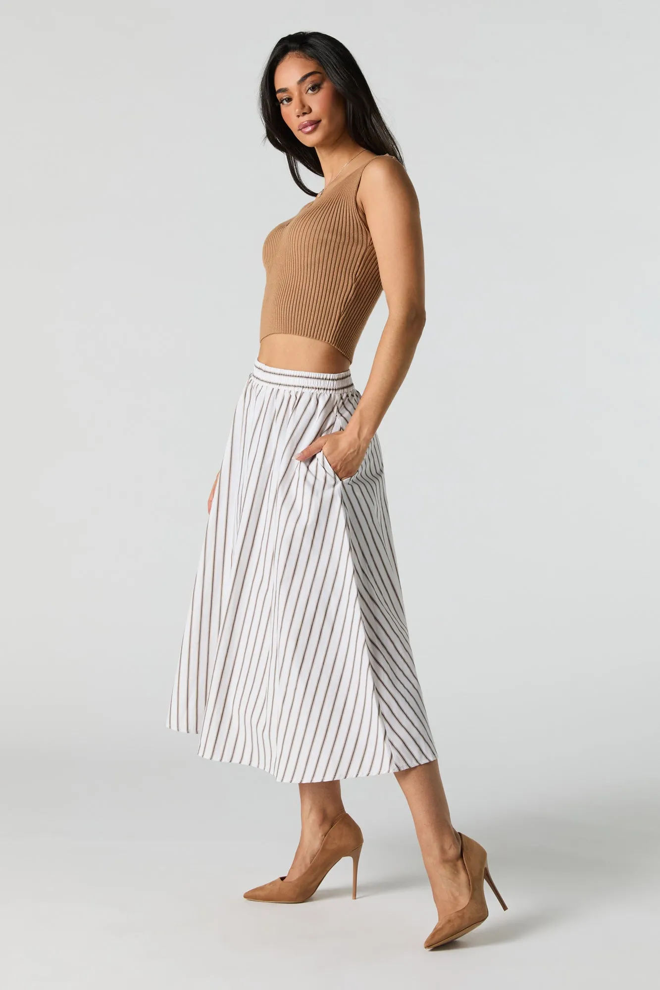 Poplin Striped Midi Skirt sold by Urban Planet product image thumbnail 3