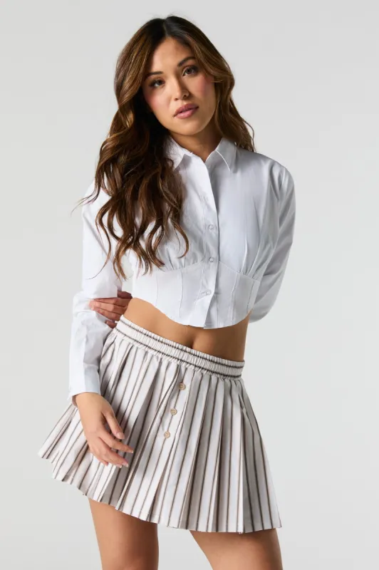 Striped Pleated Mini Skirt sold by Urban Planet