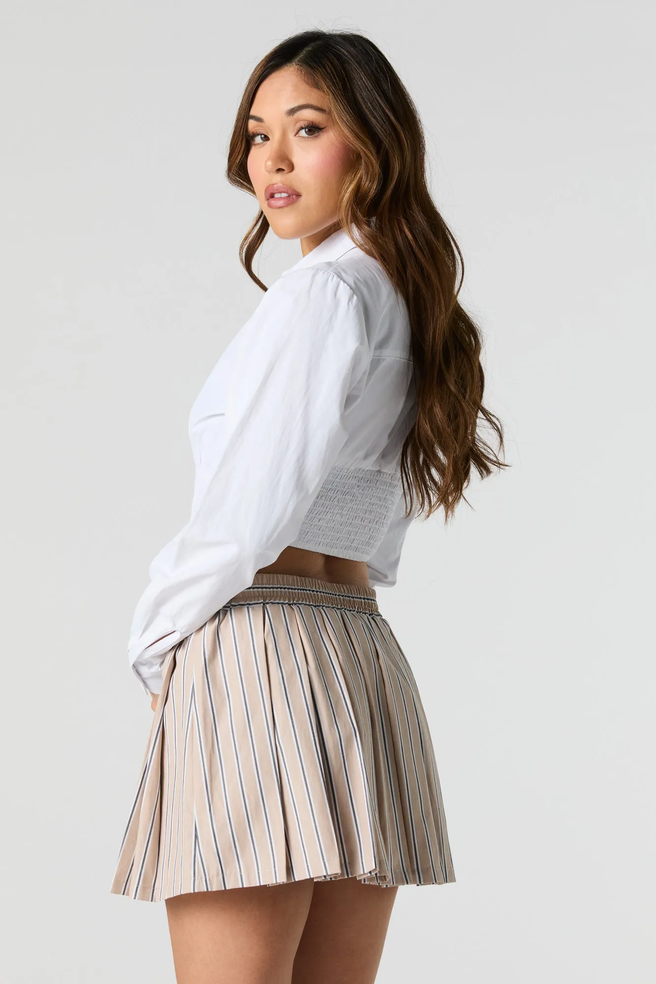 Striped Pleated Mini Skirt sold by Urban Planet product image thumbnail 5