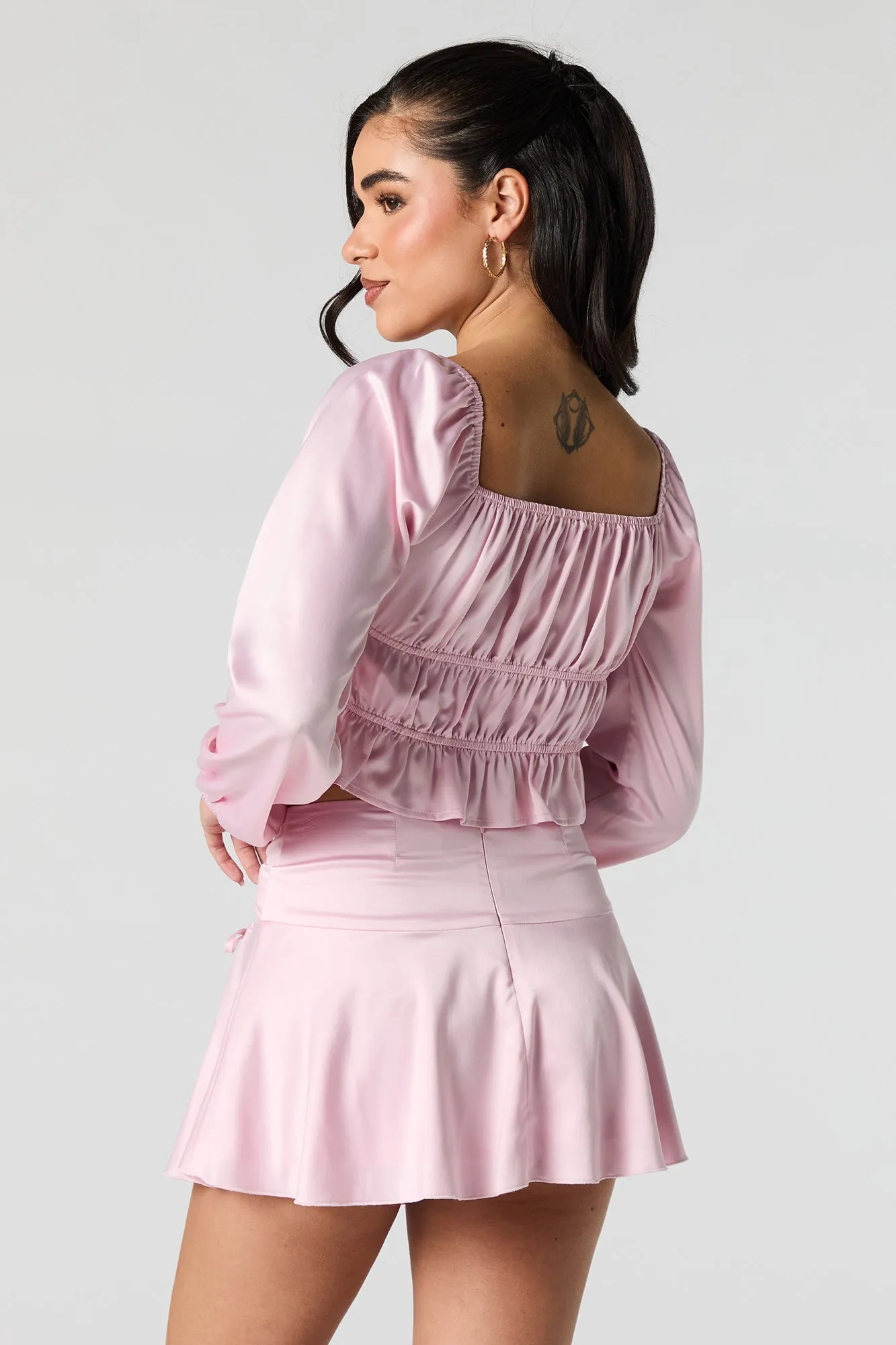 Minijupe en satin à taille coulissante sold by Urban Planet product image thumbnail 2