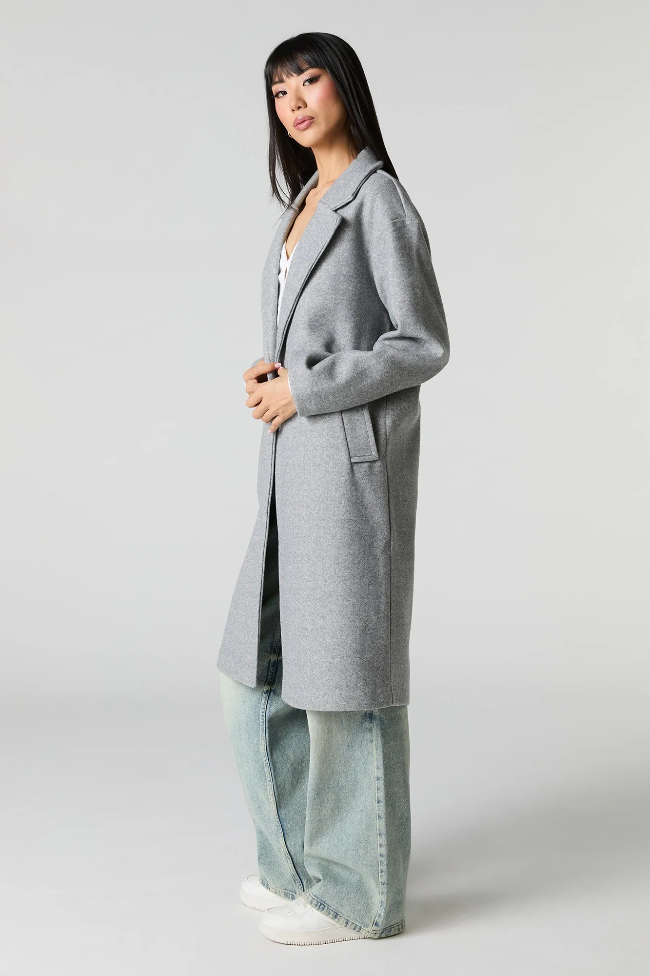 Midi Single Button Coat sold by Urban Planet product image thumbnail 5