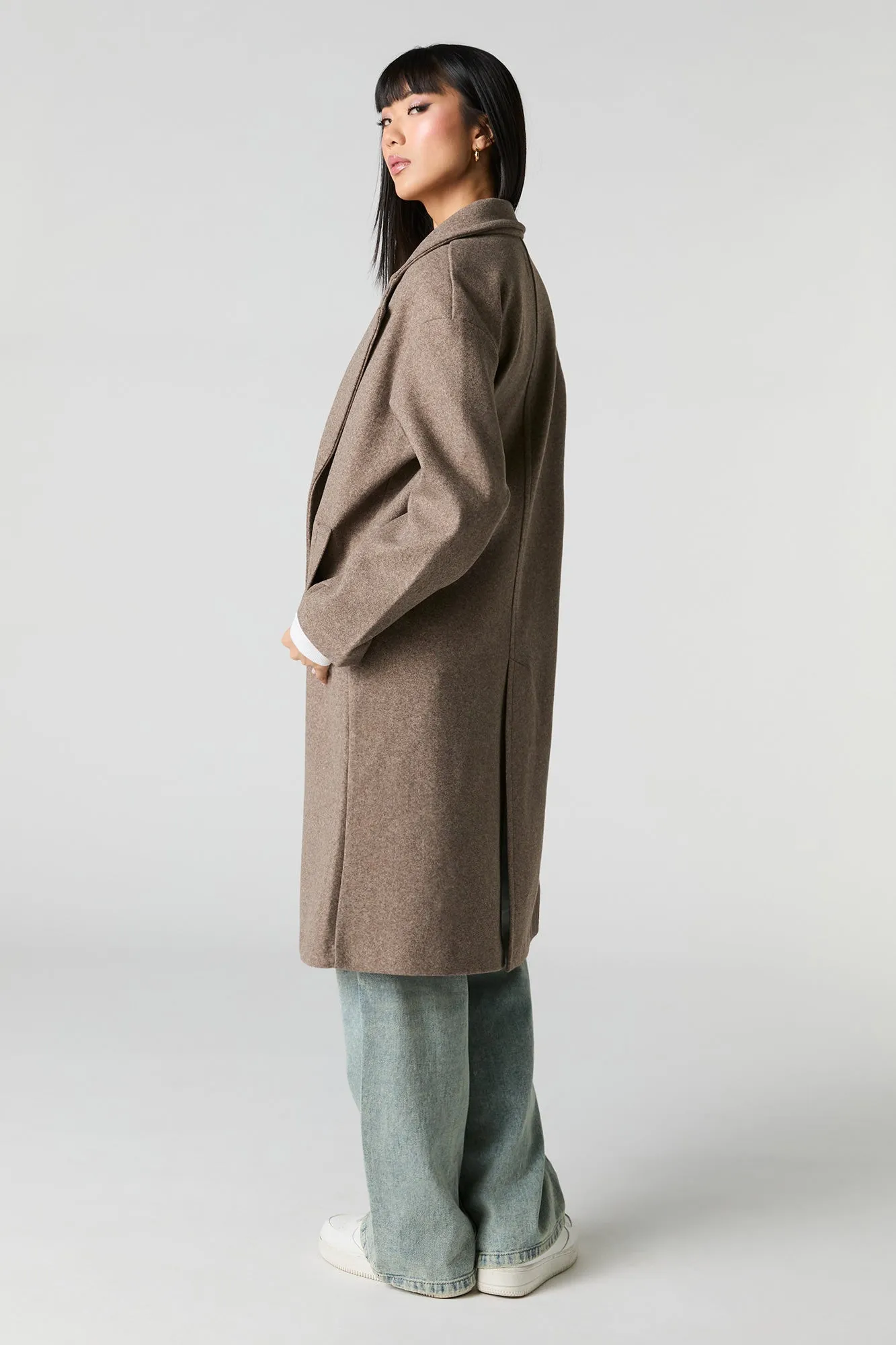 Midi Single Button Coat sold by Urban Planet product image thumbnail 3