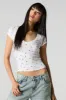 T-shirt côtelé à col en V sold by Urban Planet