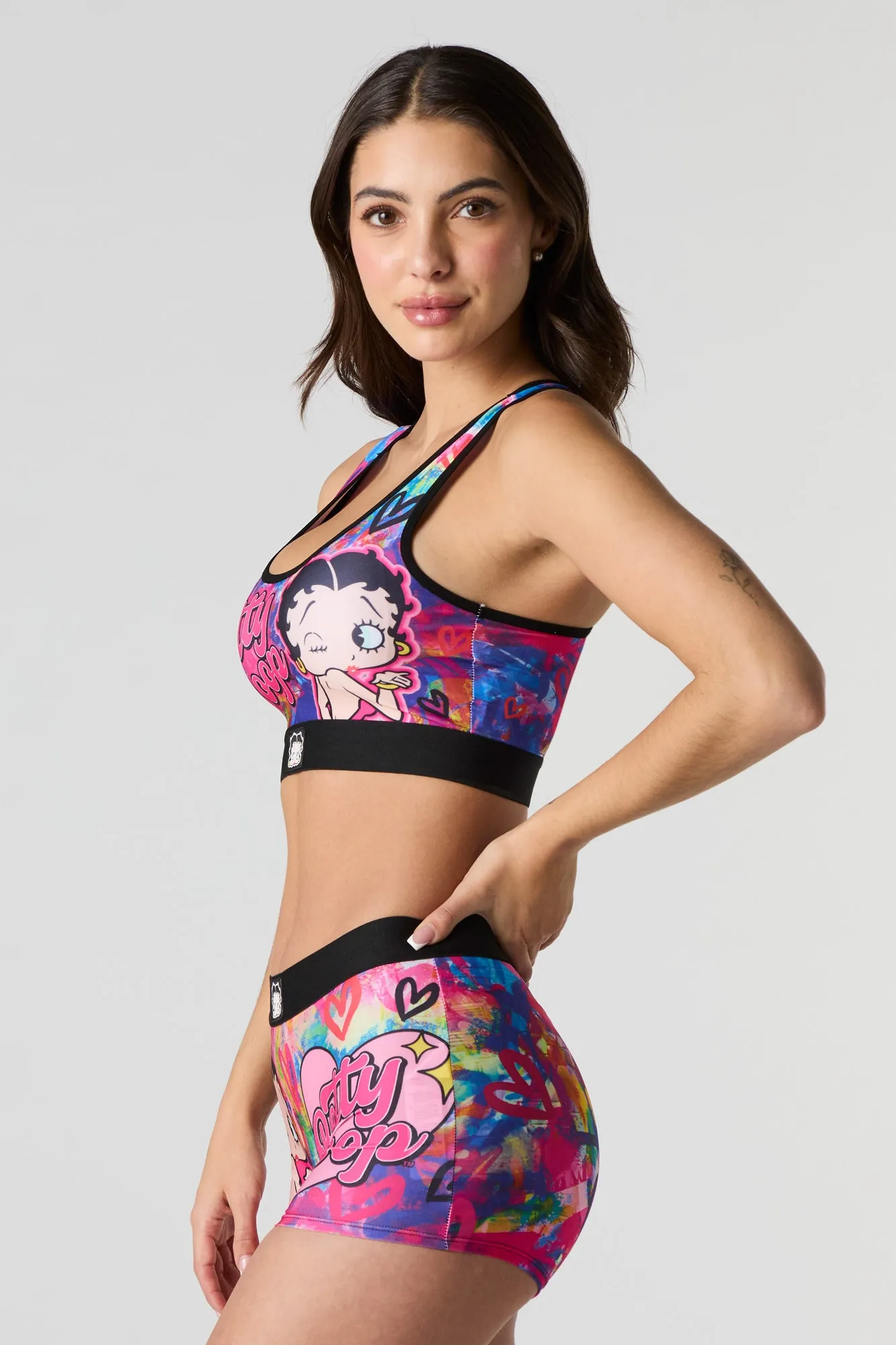 Betty Boop Sports Bra & Boy Short 2 Piece Set sold by Urban Planet product image thumbnail 2
