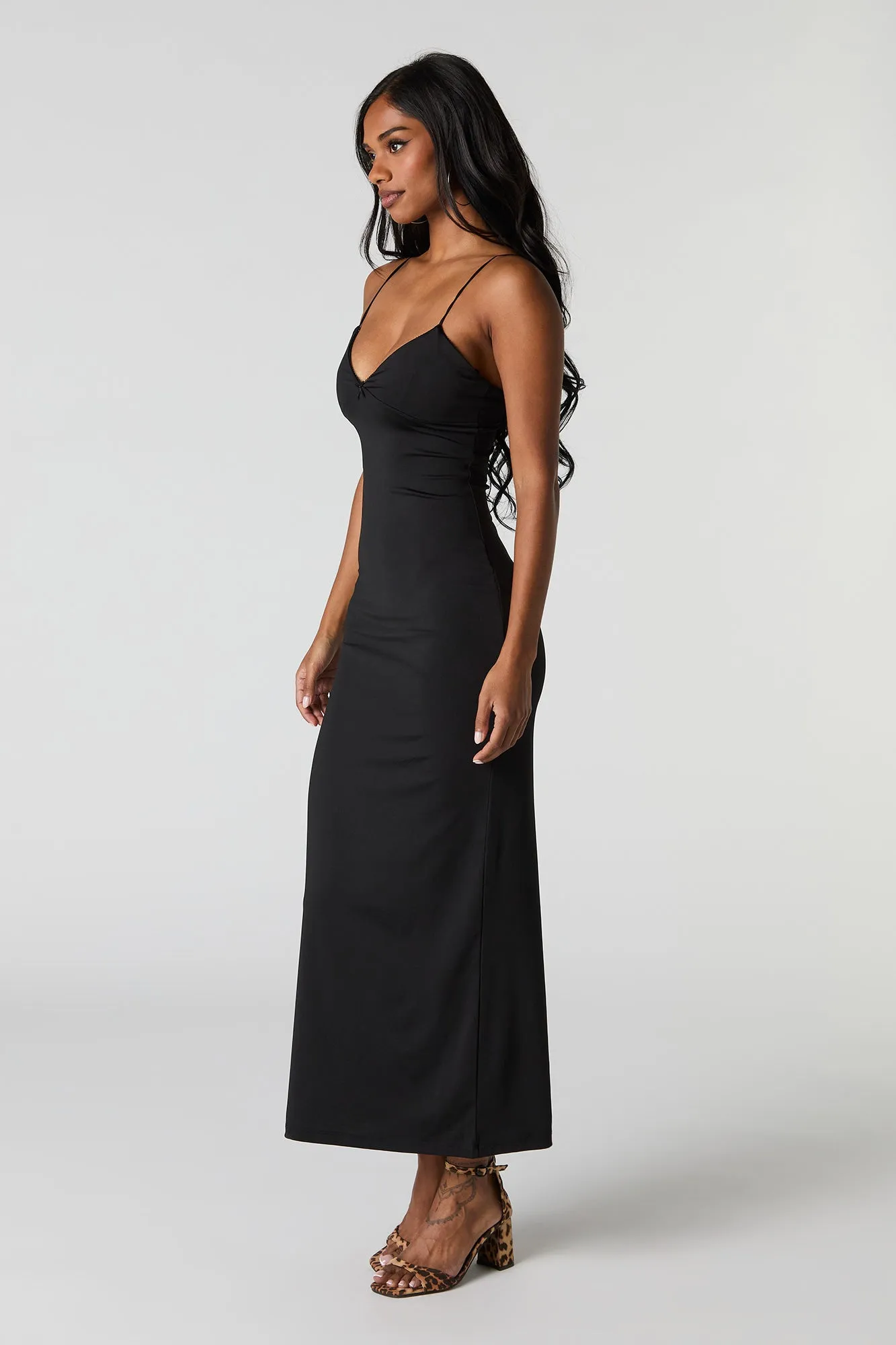 Contour V-Neck Lace Trim Midi Dress sold by Urban Planet product image thumbnail 5