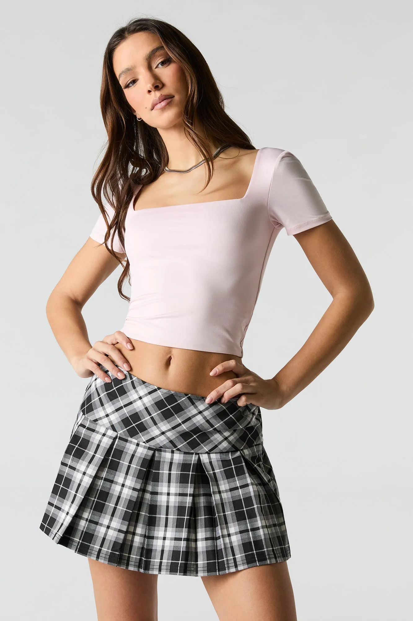 Contour Square Neck Short Sleeve Top sold by Urban Planet