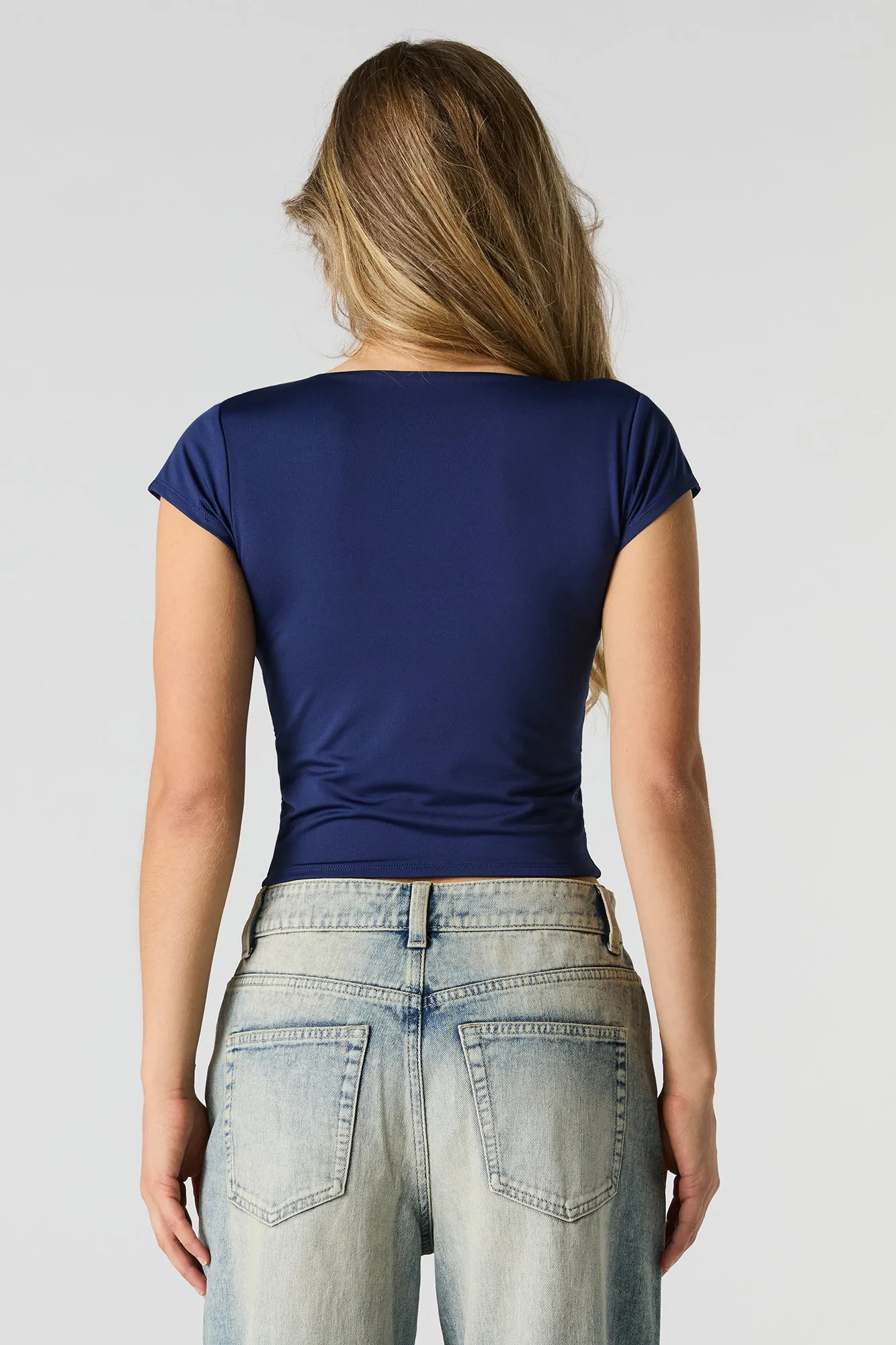 Contour Square Neck Cap Sleeve Crop Top sold by Urban Planet product image thumbnail 2