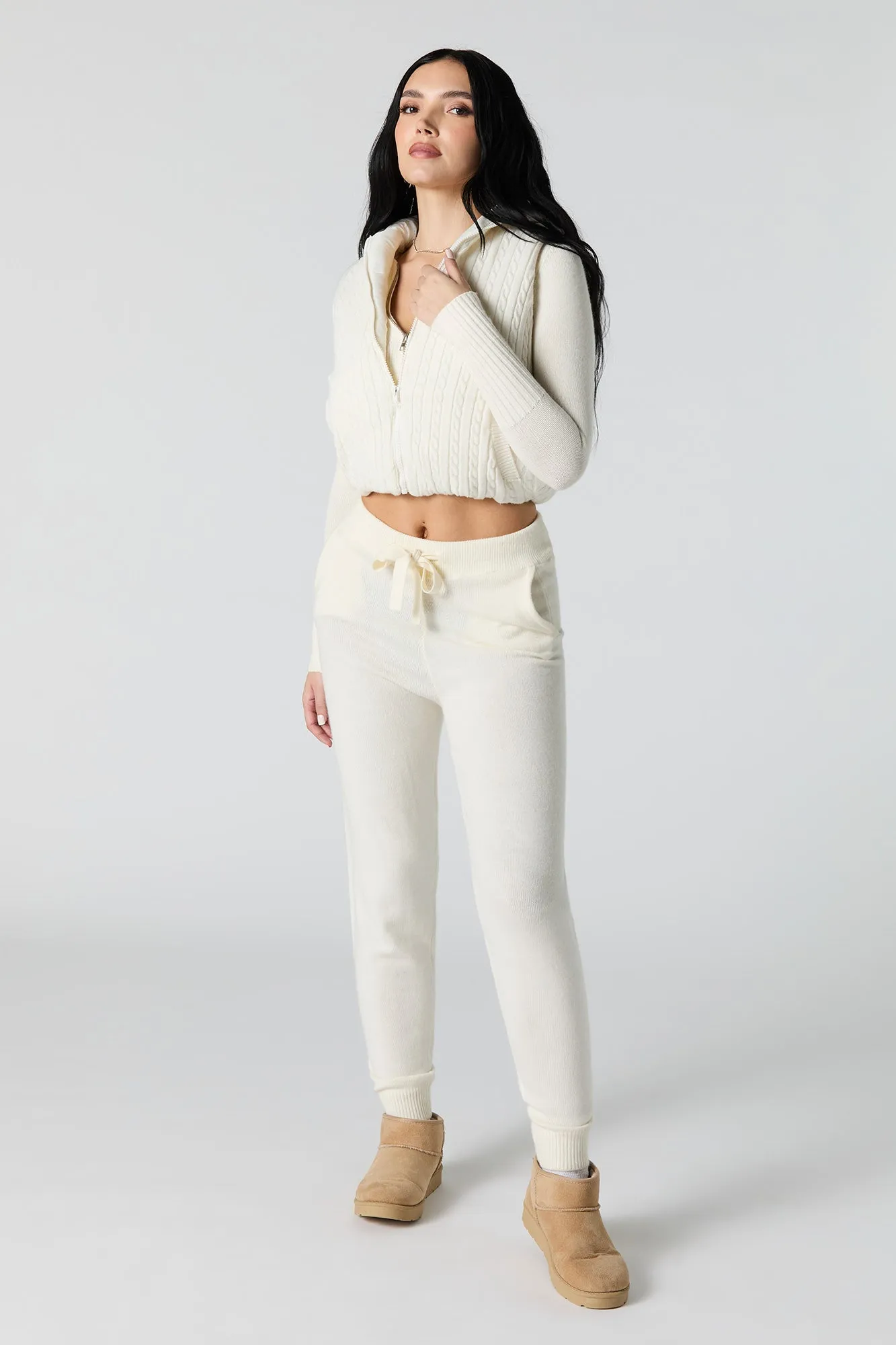 Haut à capuchon en tricot à mailles torsadées sold by Urban Planet product image thumbnail 3