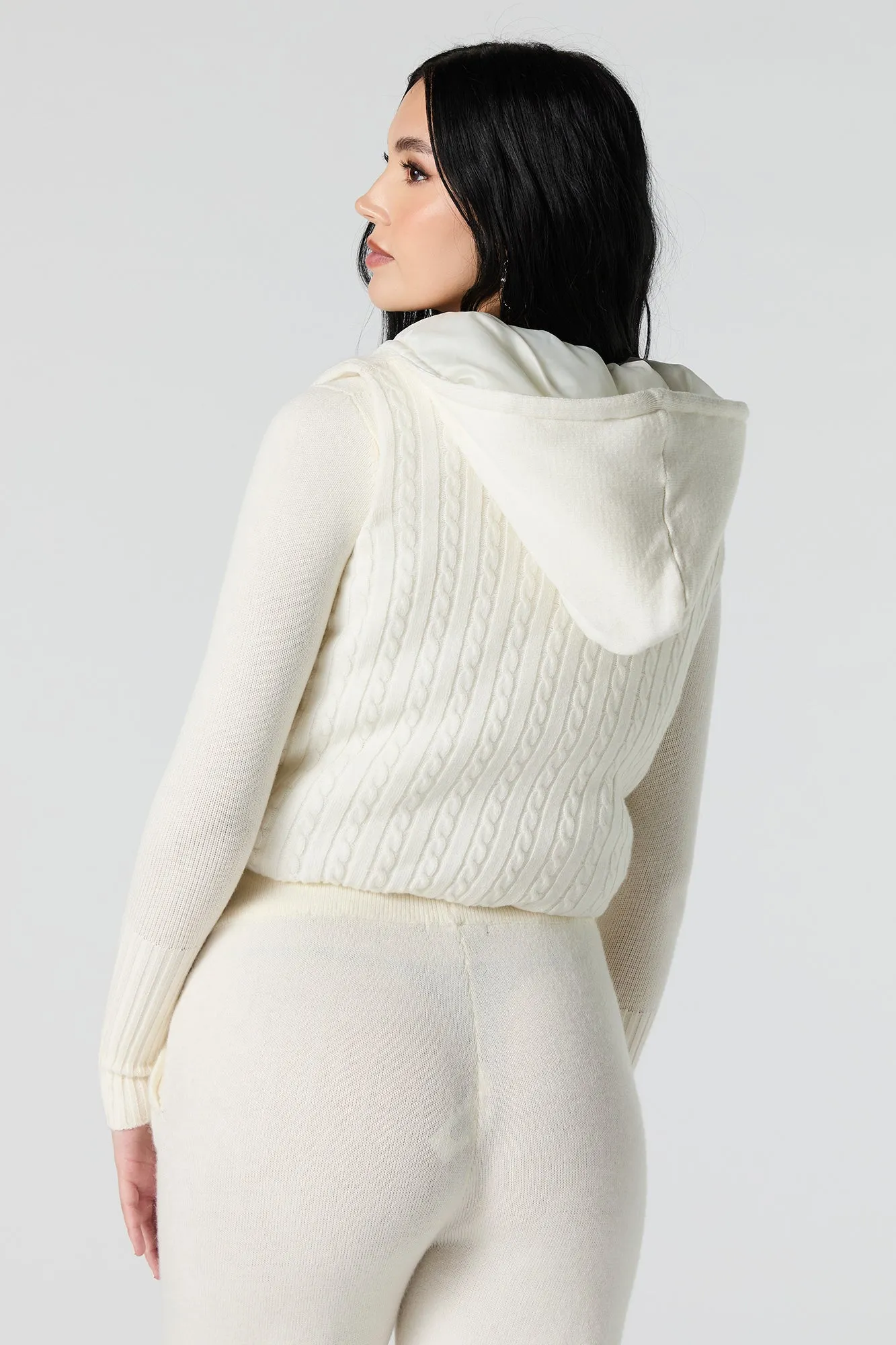 Haut à capuchon en tricot à mailles torsadées sold by Urban Planet product image thumbnail 2