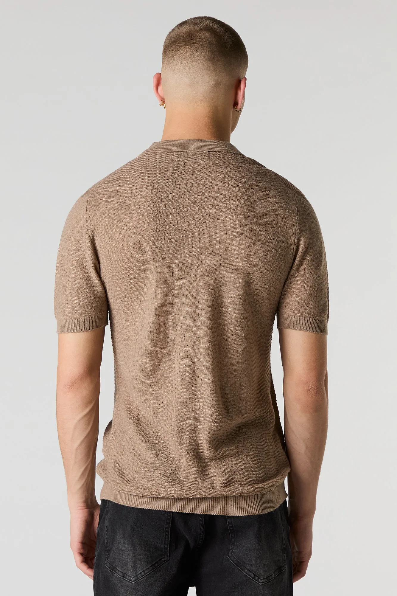 Polo en tricot texturé avec fermeture à glissière sold by Urban Planet product image thumbnail 5