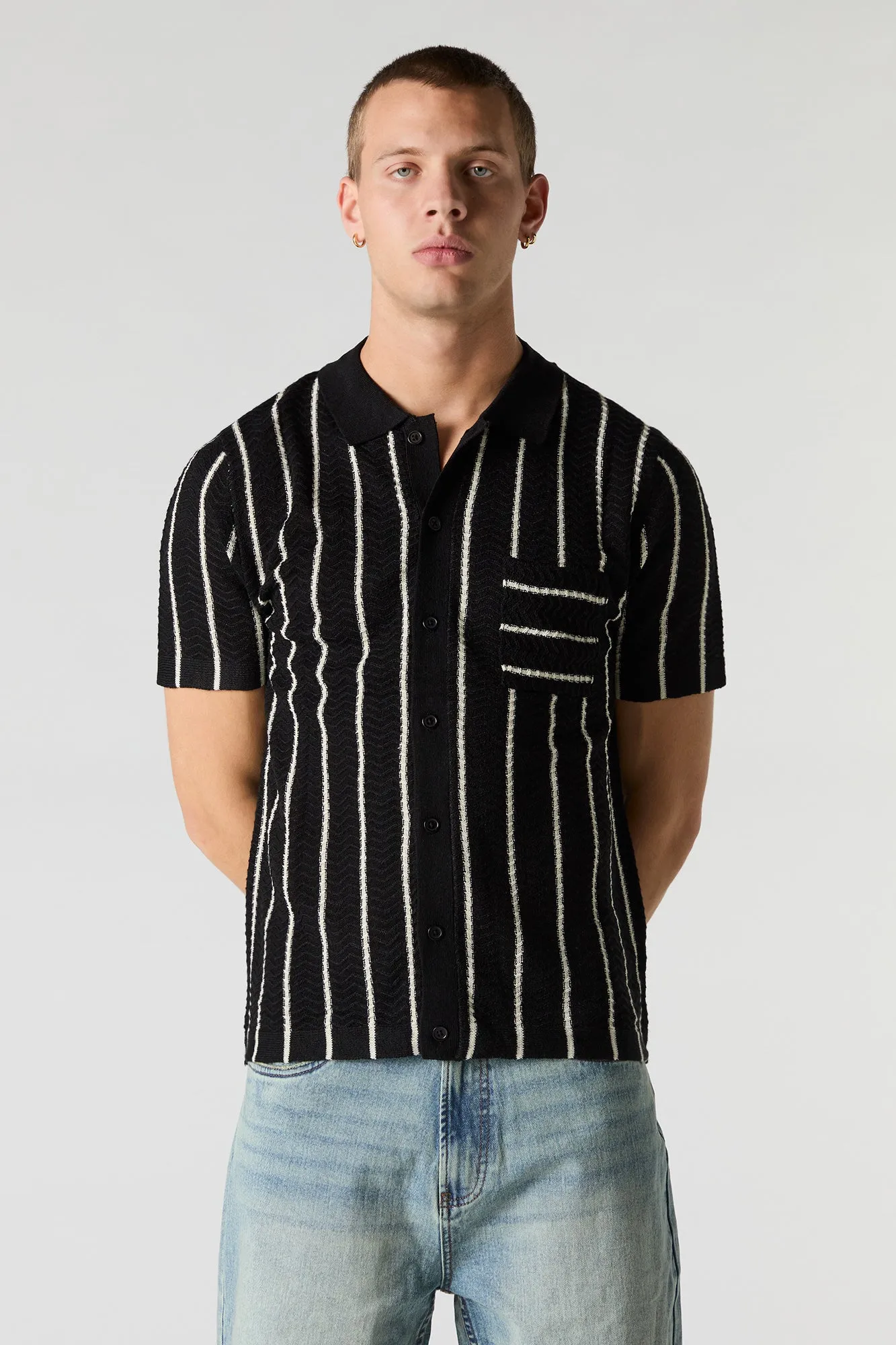 Cardigan en tricot rayé sold by Urban Planet product image thumbnail 5